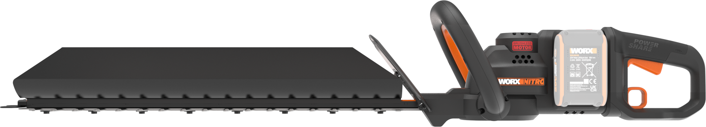 Worx Akku-Heckenschere »WG286E.9 Nitro Profi«, 58 cm Schnittlänge, 27 mm Zahnabstand, ohne Akku und Ladegerät