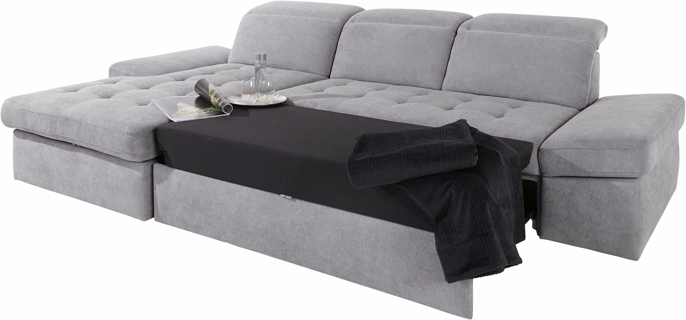 sit&more Ecksofa »Stardust L-Form«, wahlweise mit Bettfunktion und Bettkasten