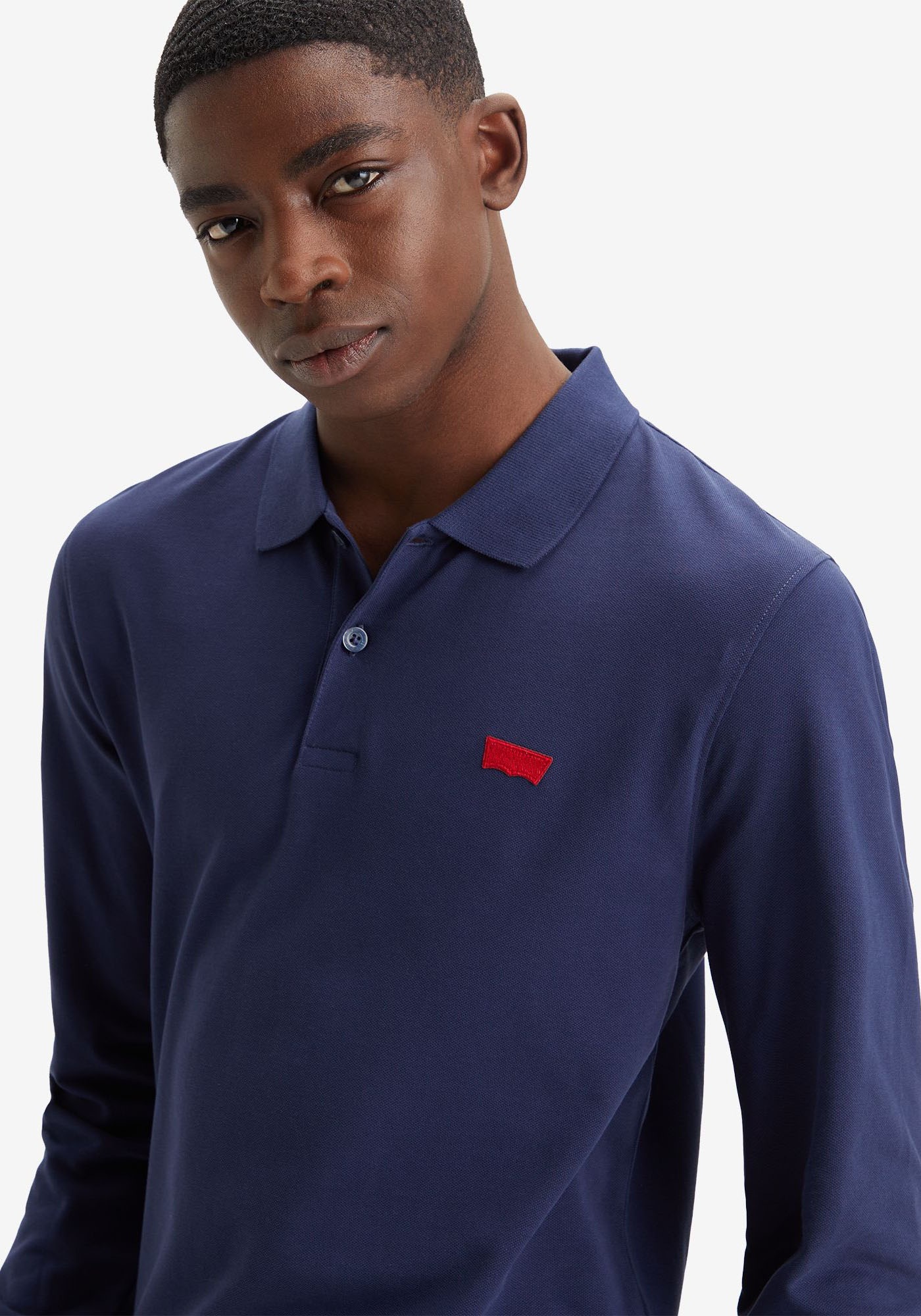 Levi's® Langarm-Poloshirt, mit Logo Stickerei