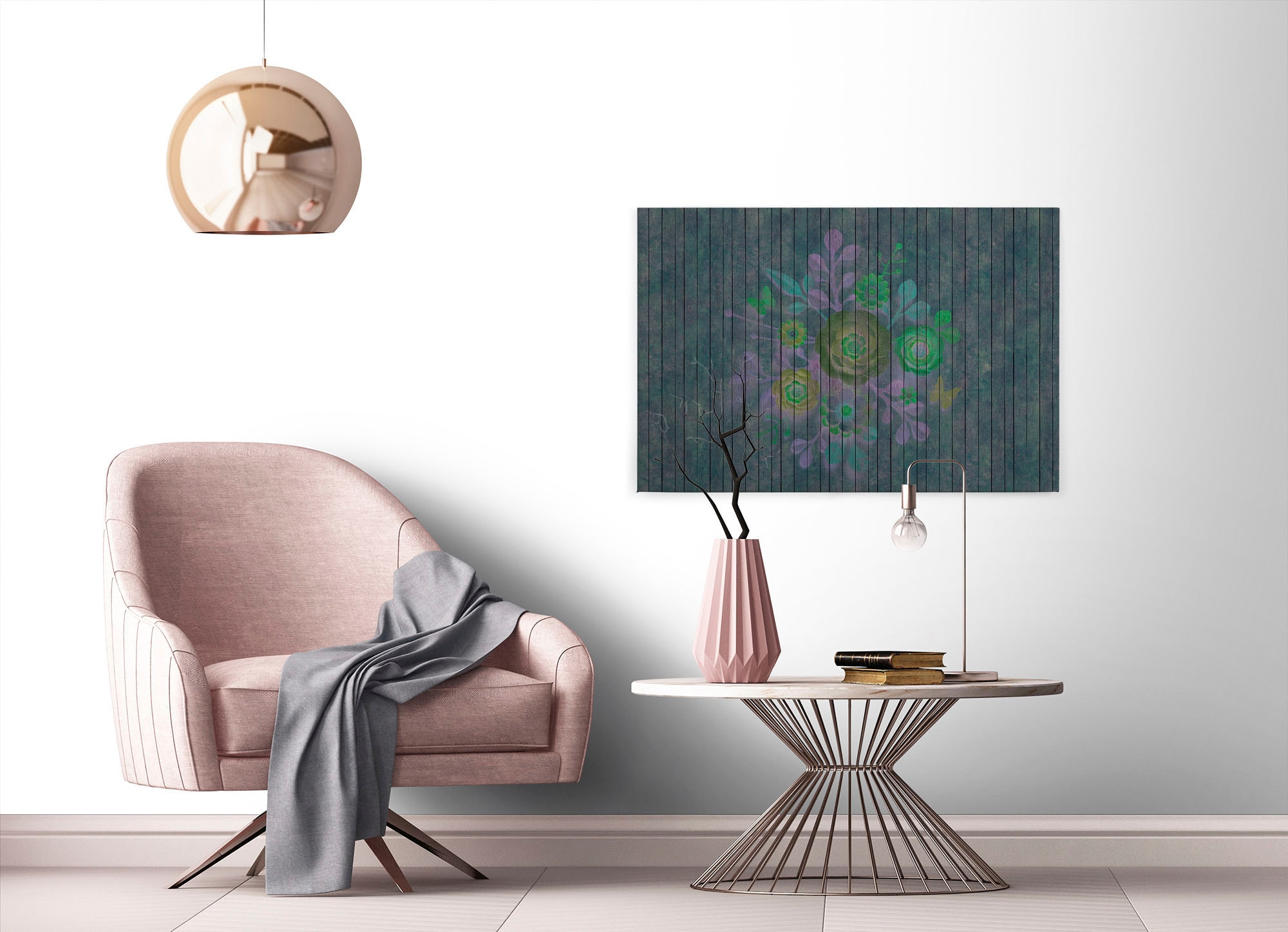 A.S. Création Leinwandbild »spray bouquet«, Kunst-Blumen-Kinder, (1 St.), Keilrahmen Holz Blumen Floral Grafitti Leinwand-Bild Wohnzimmer modern
