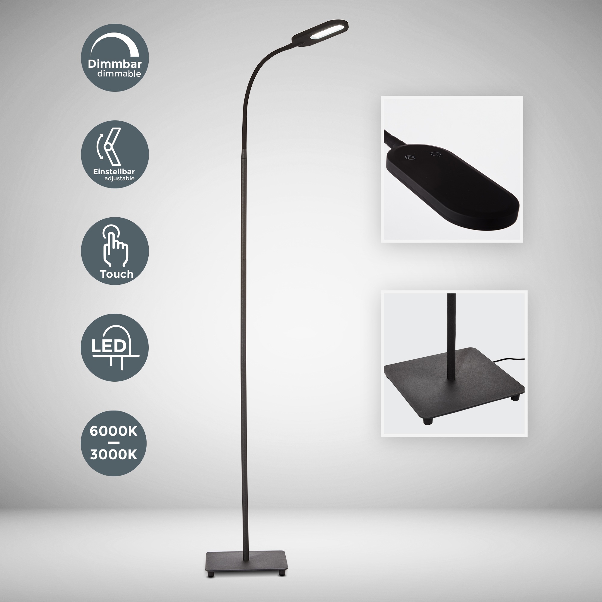 B.K.Licht LED Stehlampe, 1 flammig, Leuchtmittel LED-Board   LED fest integ günstig online kaufen