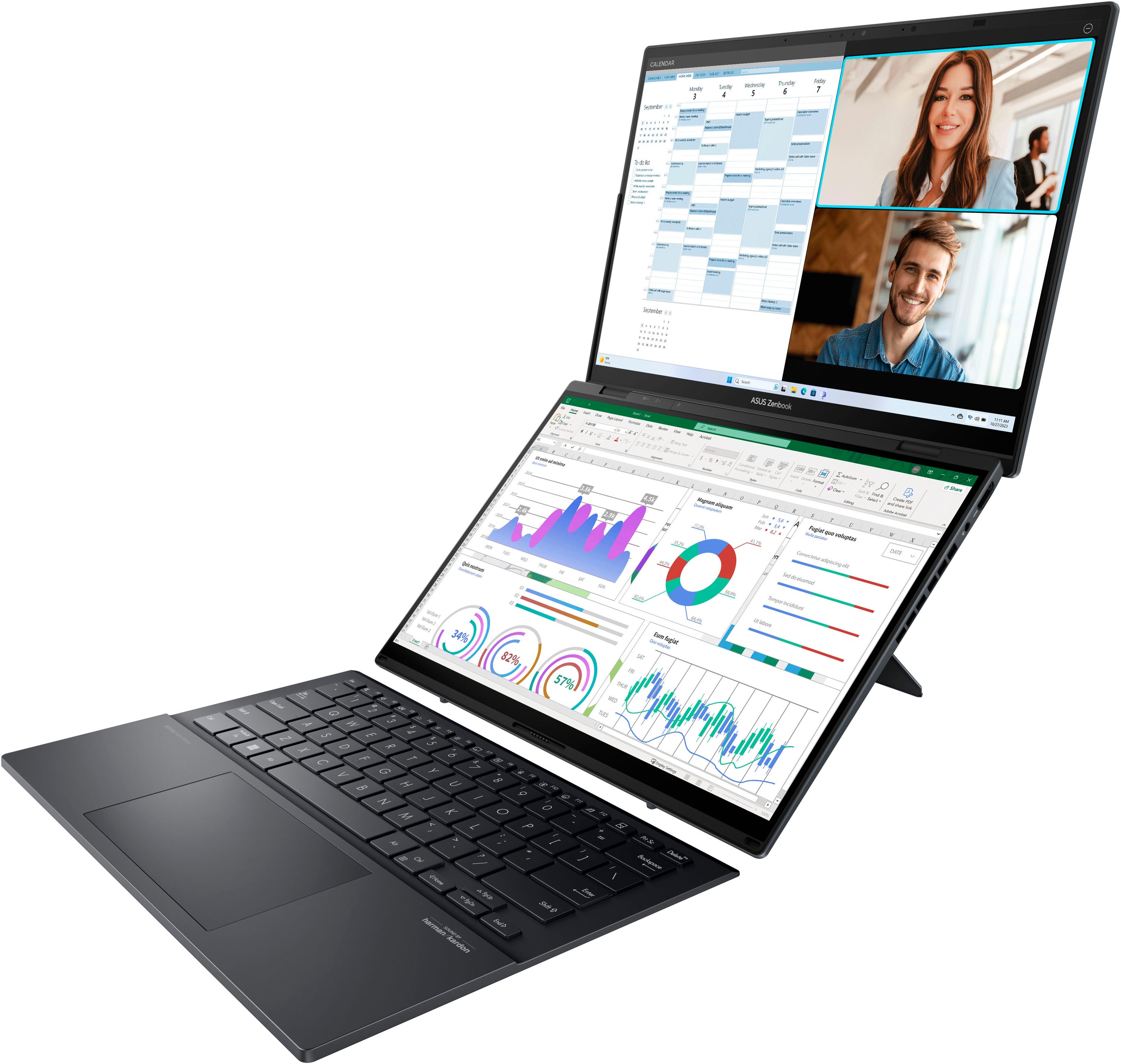Asus Notebook »Zenbook Duo OLED UX8406MA-QL308X«, 35,6 cm, / 14 Zoll, Intel, Core Ultra 7, 1000 GB SSD