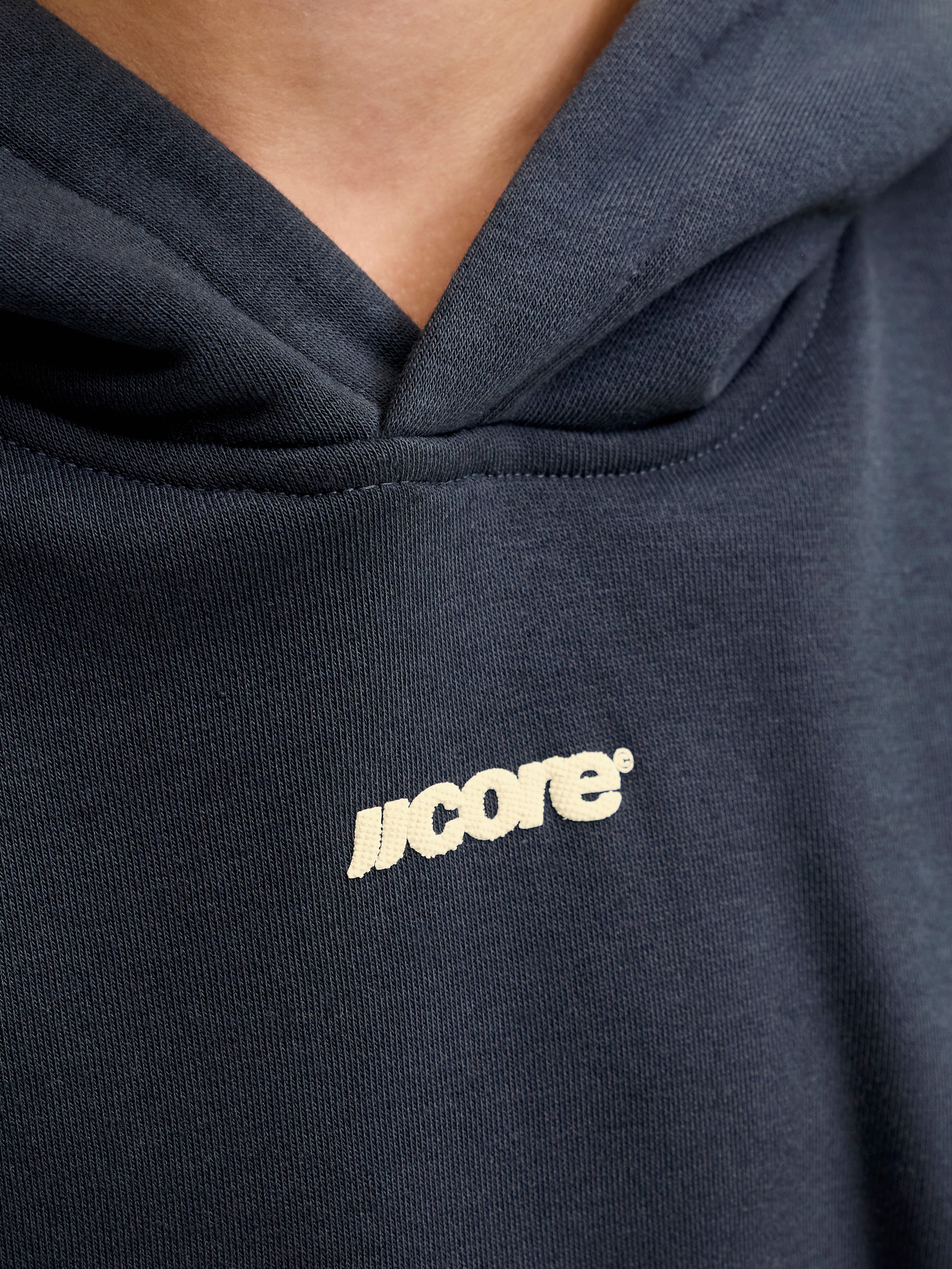 Jack & Jones Junior Kapuzensweatshirt »JCOCLUB BACK SCRIPT SWEAT HOOD SN JNR«, Baumwollmischung, locker geschnitten
