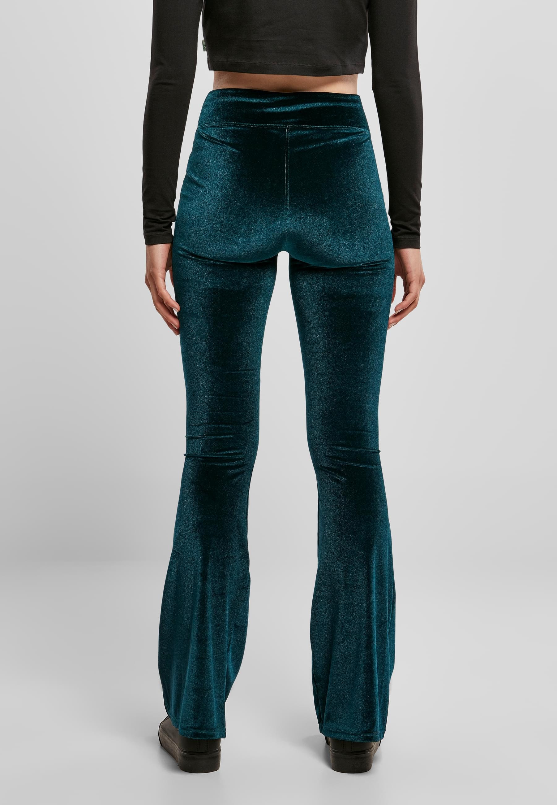 URBAN CLASSICS Leggings »Urban Classics Damen Ladies High Waist Velvet Boot Cut Leggings«