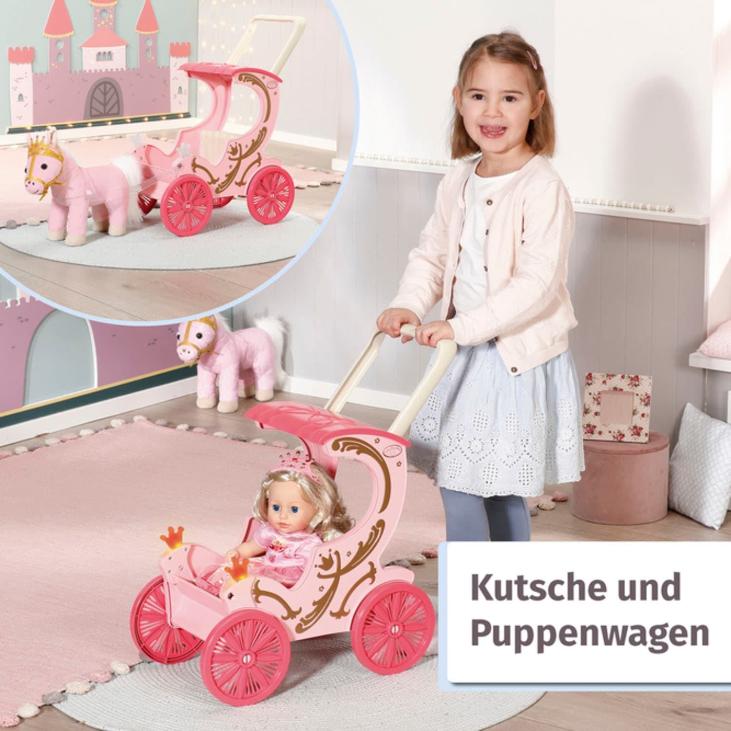 Baby Annabell Puppenkutsche »Little Sweet Kutsche & Pony«, mit Lichteffekten