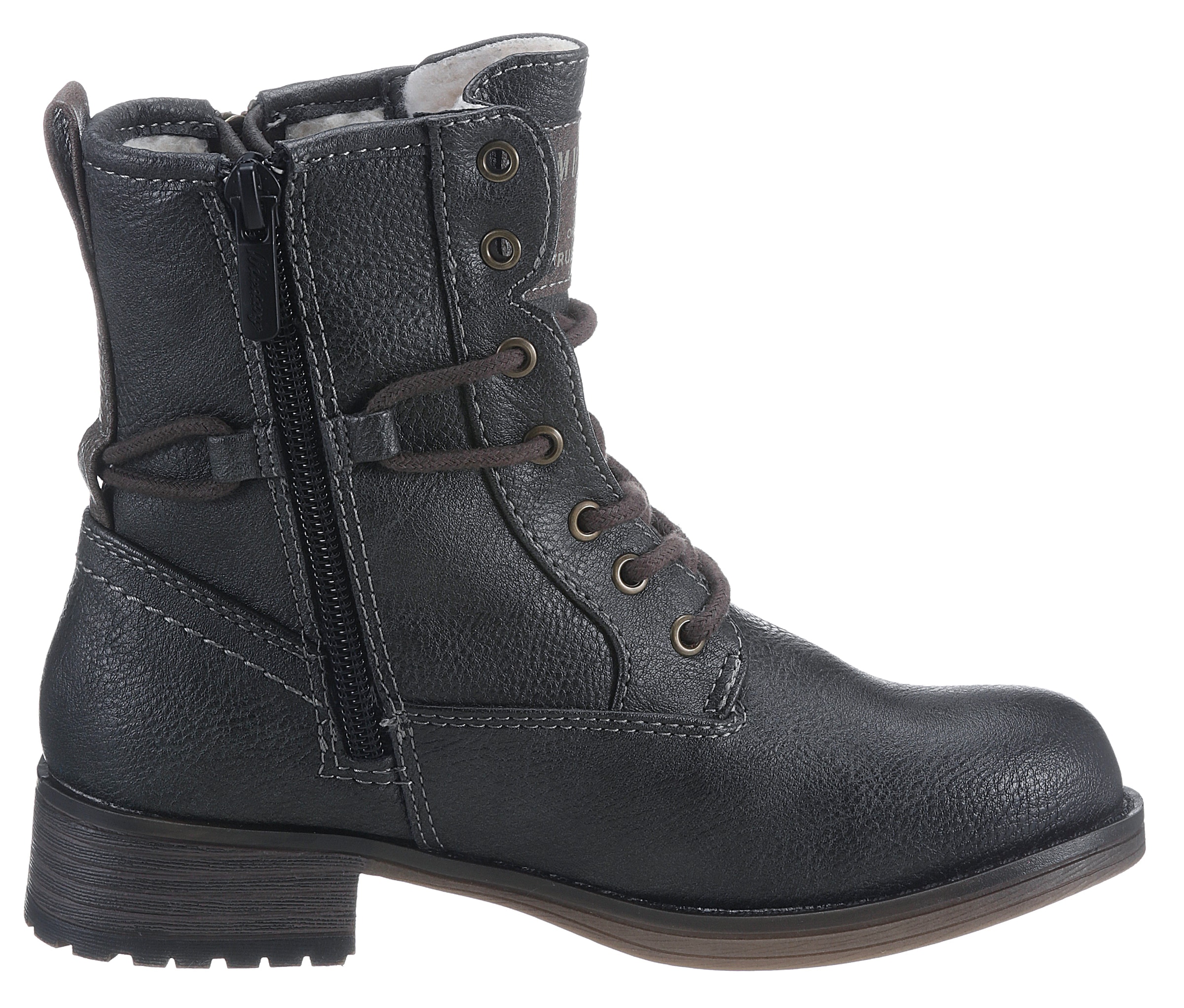 Mustang Shoes Winterboots, Schnürboots, Stiefelette, Blockabsatz, mit Reißverschluss