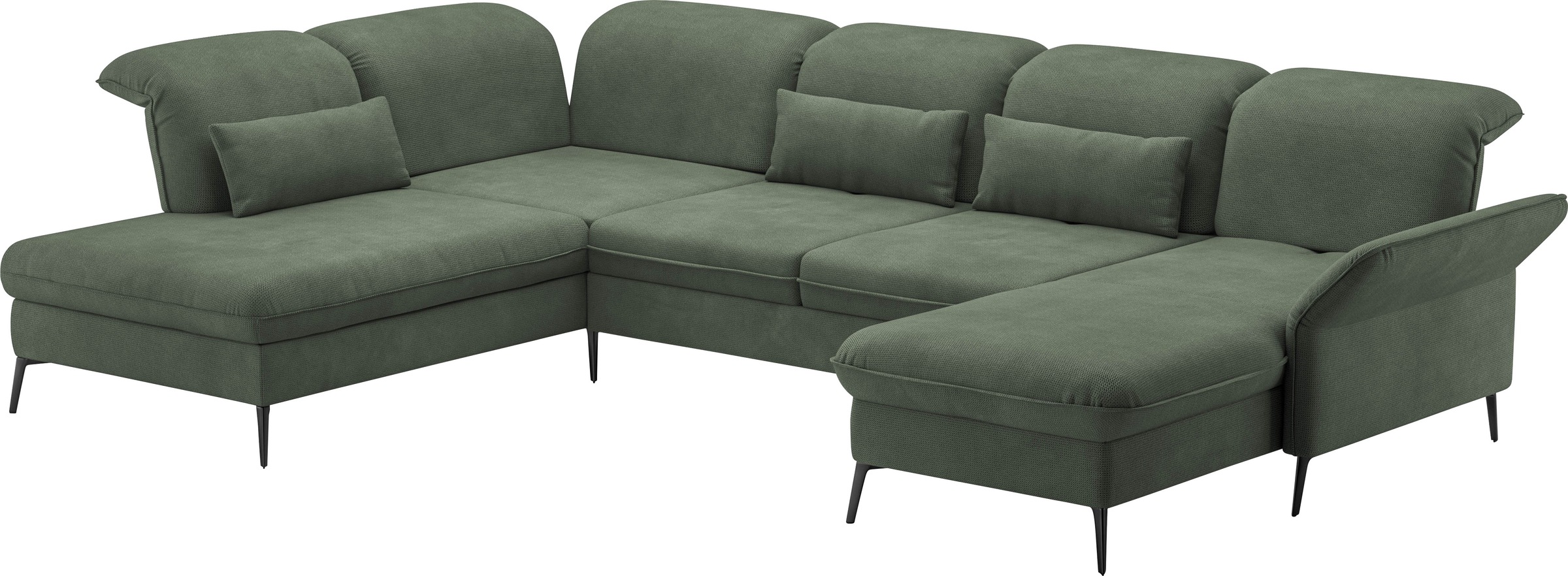 sit&more Wohnlandschaft »Emely, inkl. Sitztiefenverstellung«, wahlweise mit Bettfunktion,Bettkasten,Kopf- & Armteilverstellung