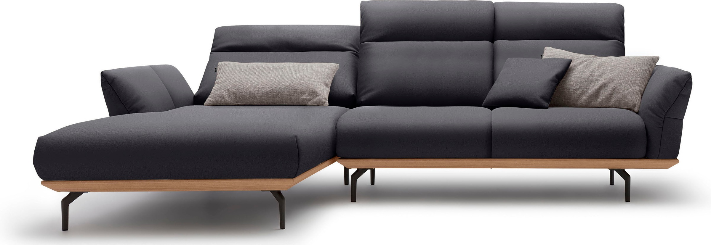Creation BY ROLF BENZ Ecksofa »CR.460«, Sockel in Eiche, Alugussfüße in umbragrau, Breite 298 cm