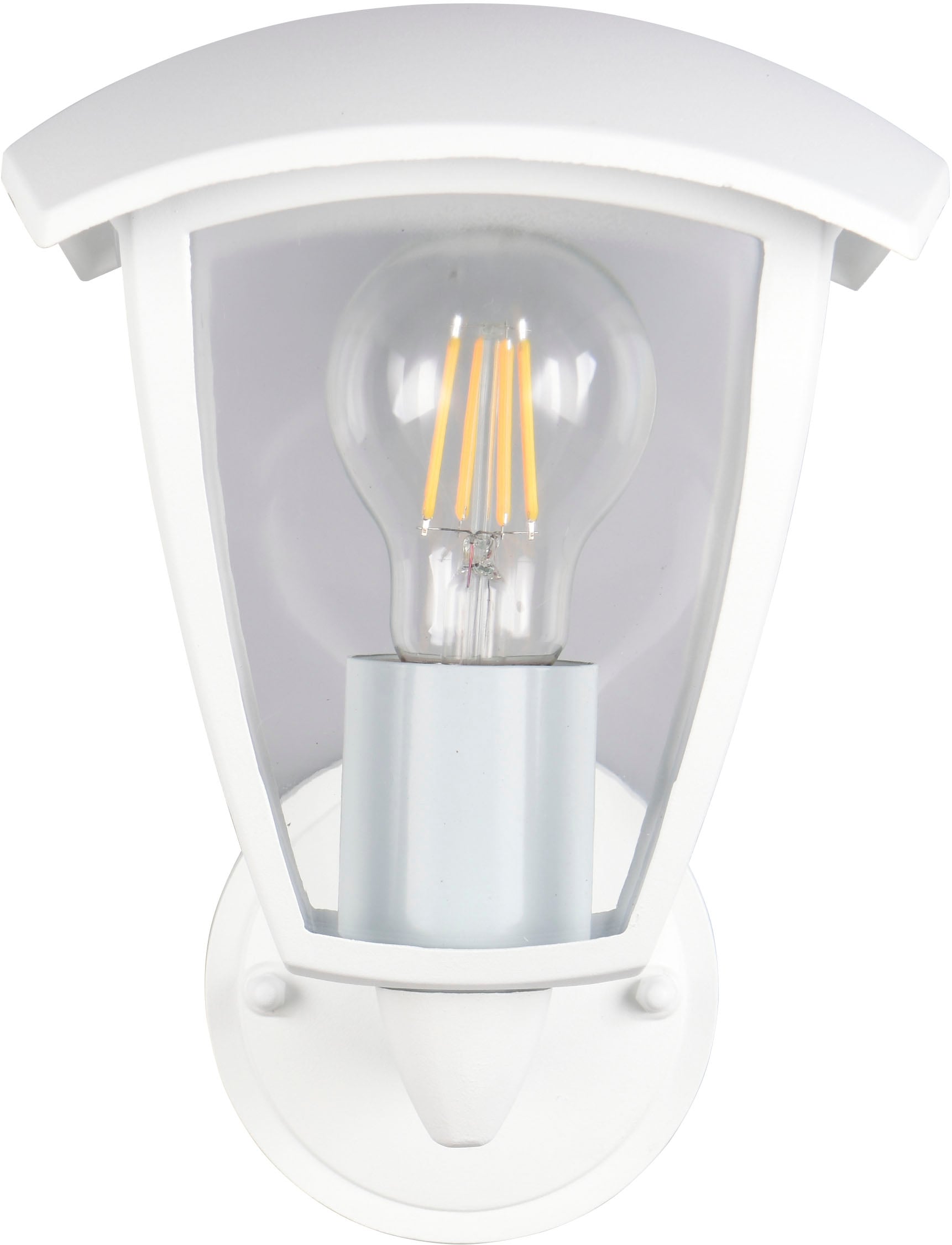 TRIO Leuchten Außen-Wandleuchte »VENTA, Laterne Hauswand Fassadenbeleuchtung, exkl 1x E27 max 10W, IP44«, 1 flammig, Leuchtmittel E27 | Leuchtmittel wechselbar, Wandlampe Laternen-Optik, aufwärts gerichtet, Schirm Kunststoff