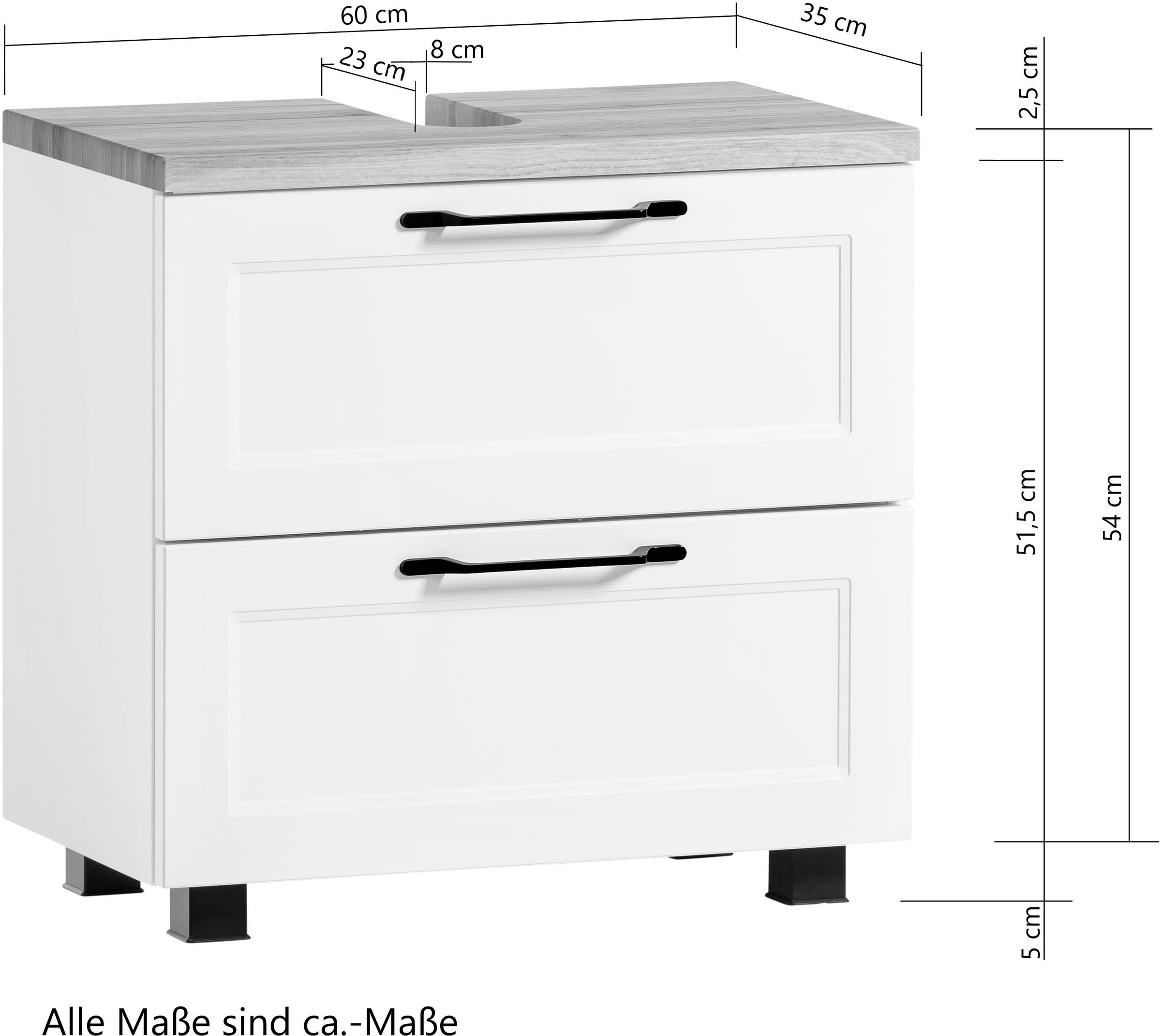 welltime Badmöbel-Set »Lana«, (Komplett-Set, 2 St.), Badezimmer-Set, 2-teilig, 60 cm breit