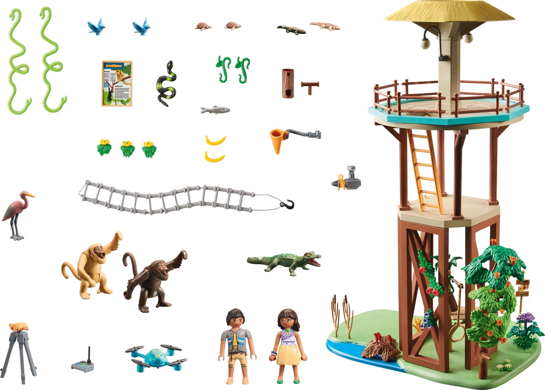 Playmobil® Konstruktions-Spielset »Wiltopia - Forschungsturm mit Kompass (71008), Wiltopia«, (203 St.), teilweise aus recyceltem Material; Made in Europe