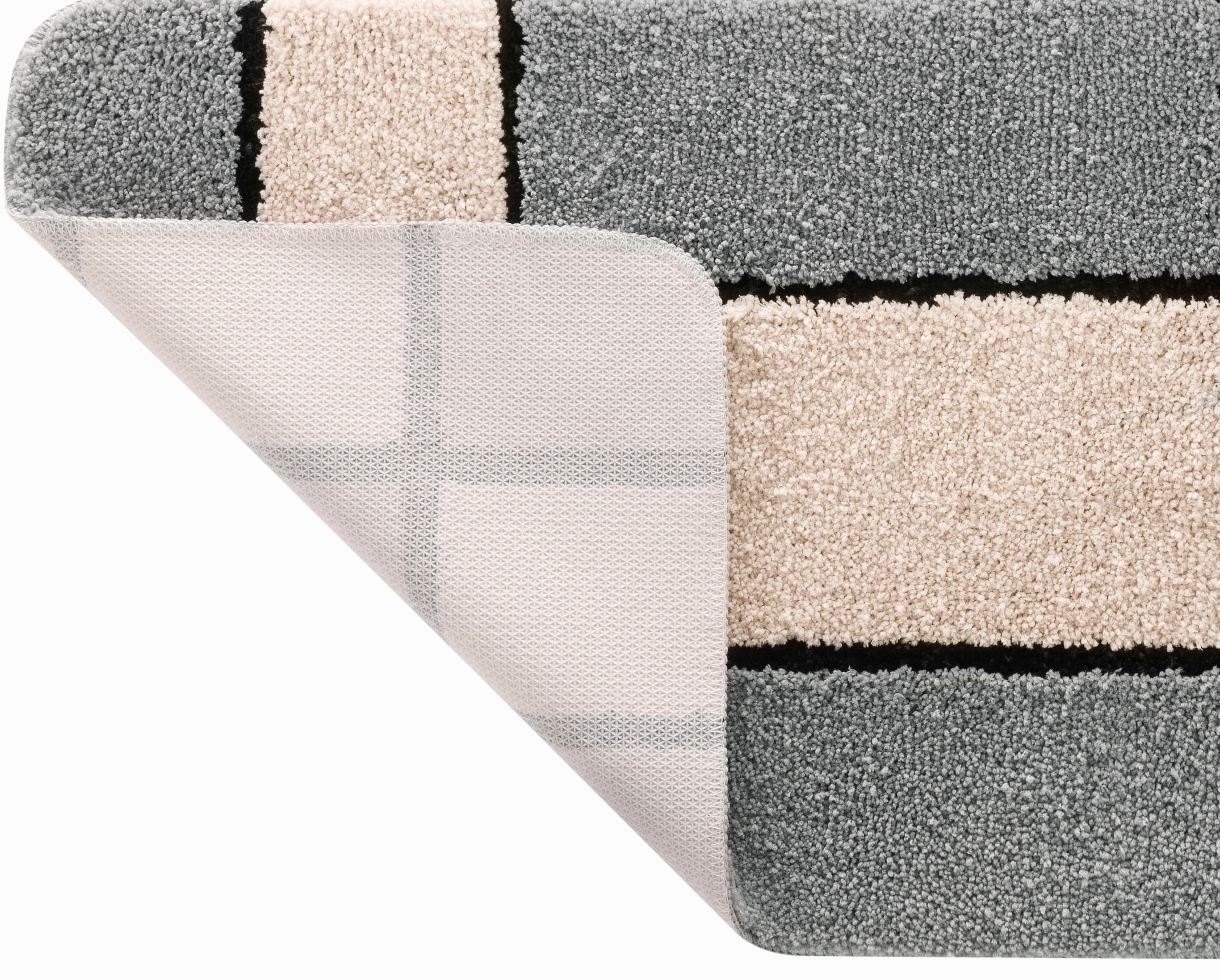 my home Badematte »Melli«, rutschhemmend beschichtet, fußbodenheizungsgeeignet, Badteppich, mit Muster, karierte Badematte