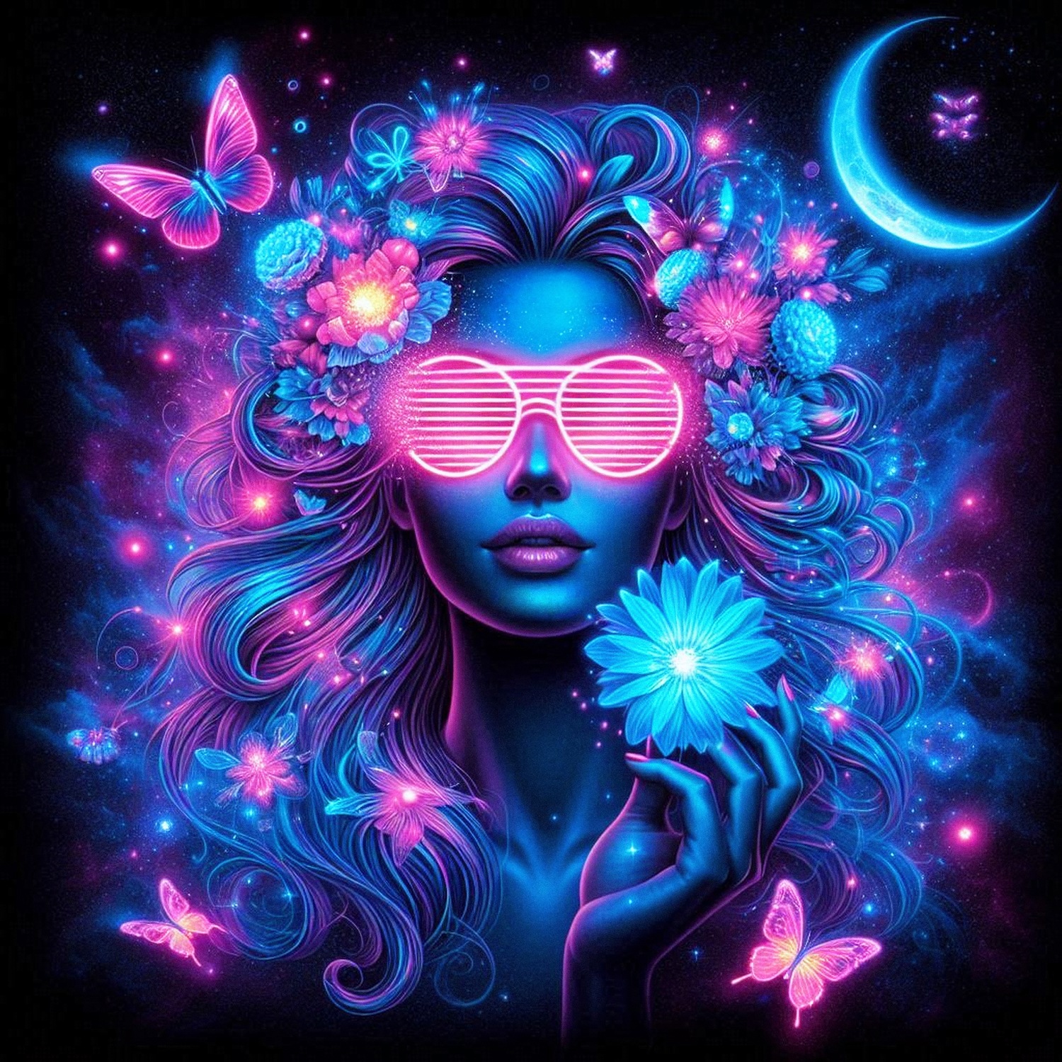 queence Acrylglasbild »kosmische Blüte II« Bilder von Frauen   Fantasy   Fr günstig online kaufen