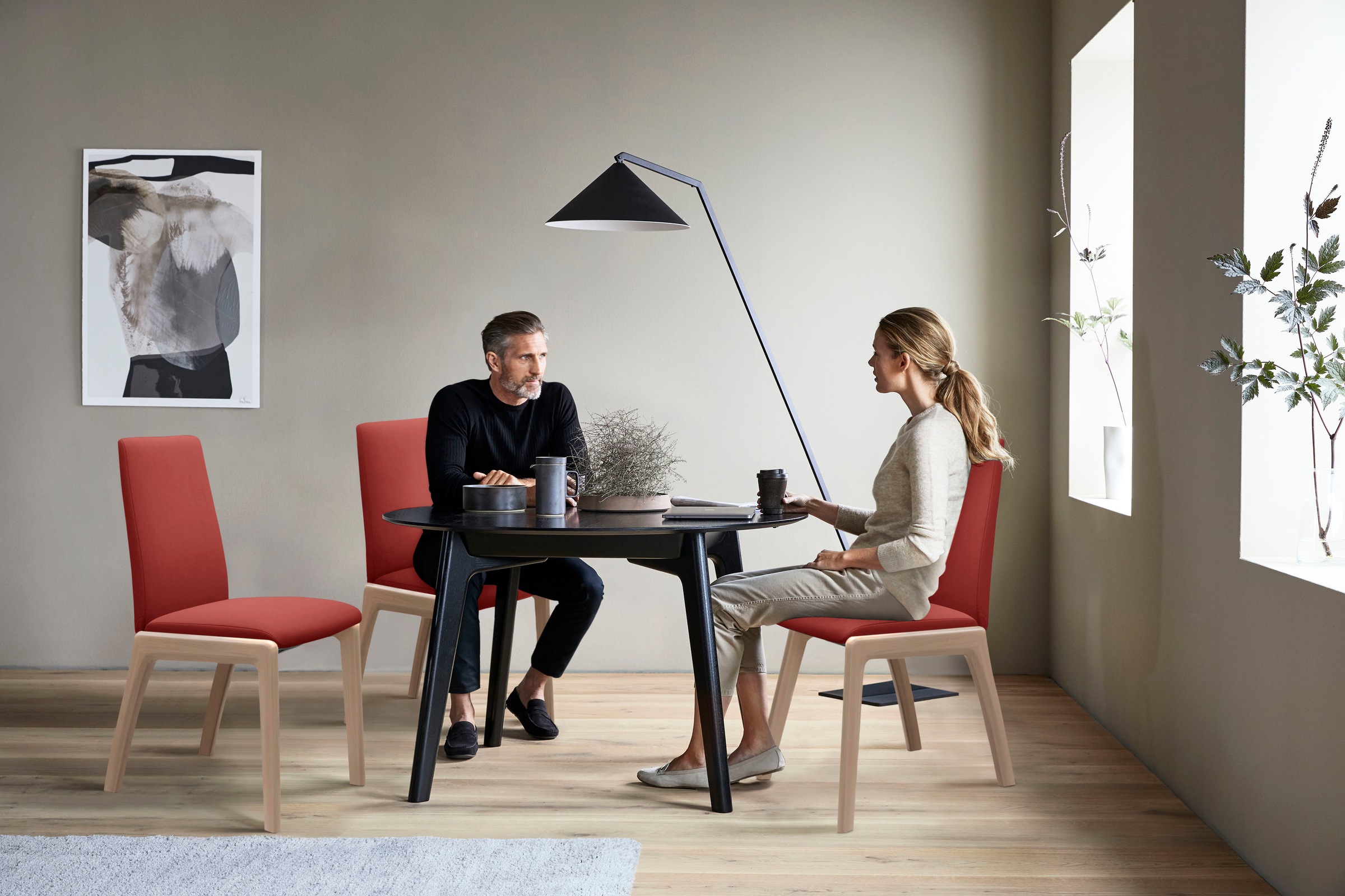 Stressless® Polsterstuhl »Laurel«, Microfaser DINAMICA, Low Back, Größe L, mit abgerundeten Beinen in Eiche gekalkt