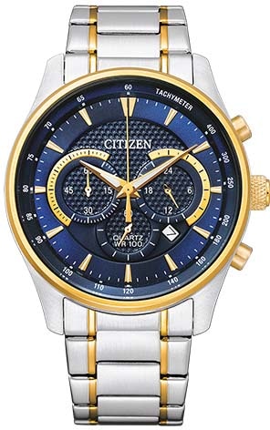 Citizen Chronograph, Armbanduhr, Quarzuhr, Herrenuhr, Edelstahlarmband