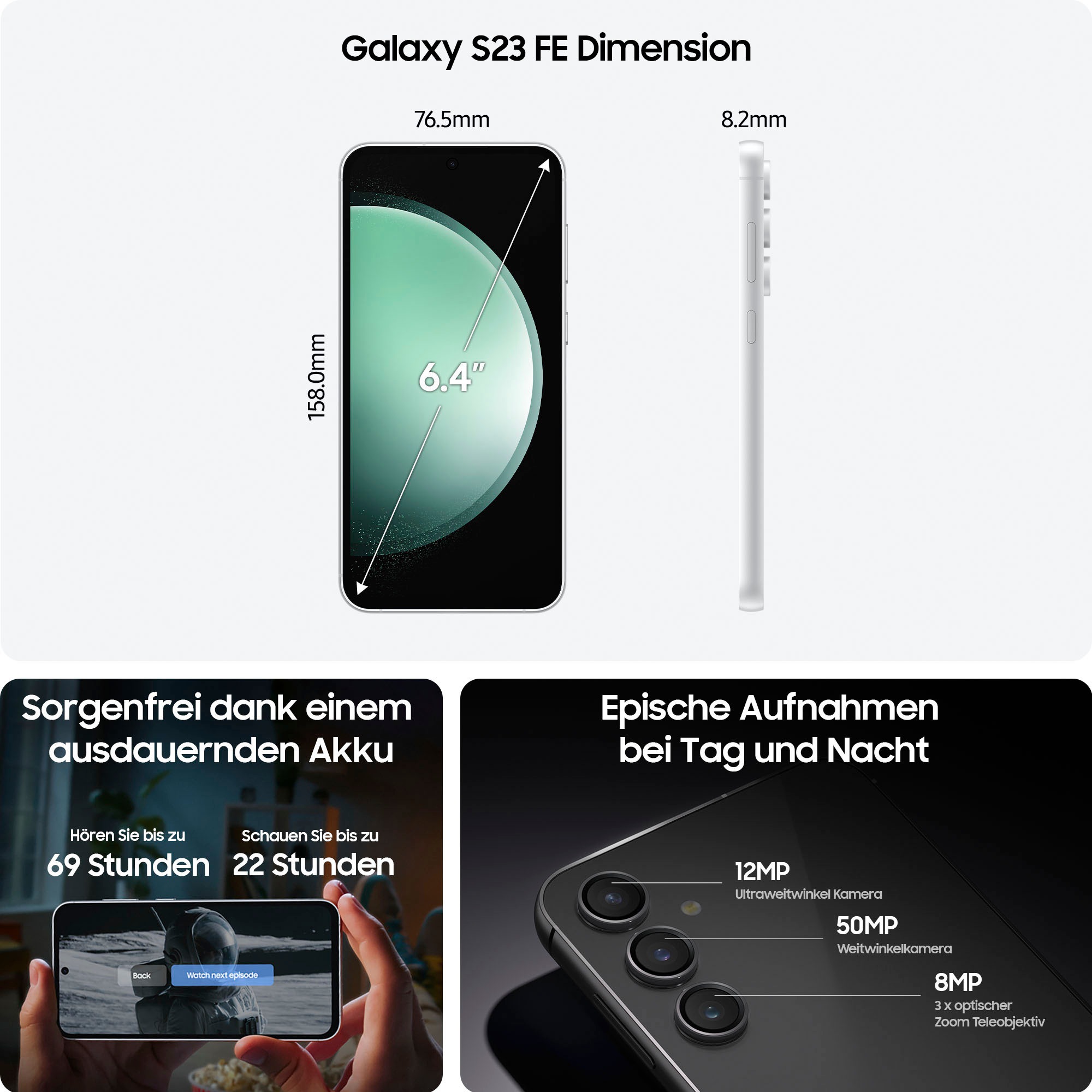 SAMSUNG Galaxy S23 FE, 256 GB, Mint