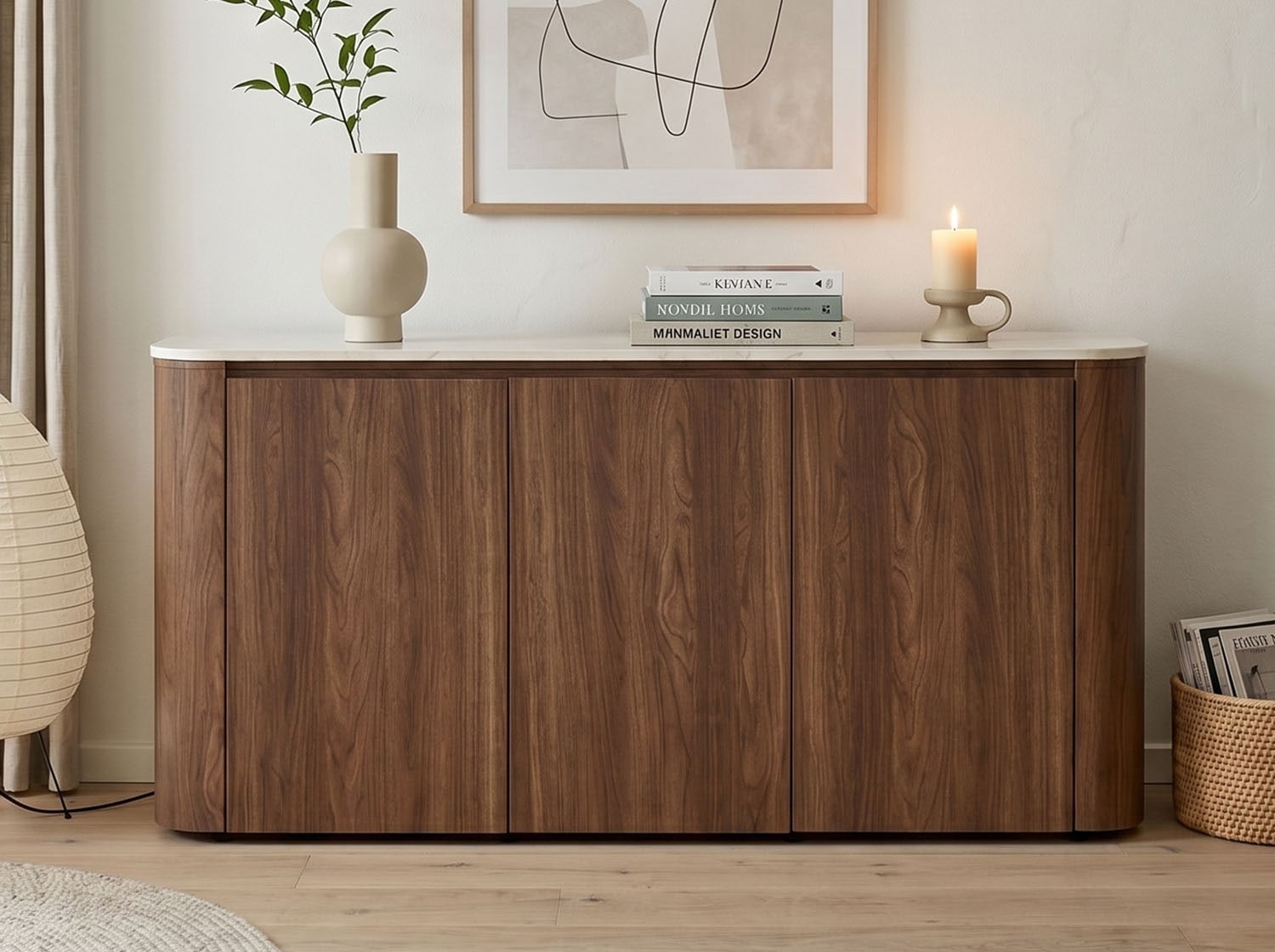 Jahnke Sideboard »TRESOR SB 150« Sideboard, Marmor Look, grifflose Optik, 3 Türen, Breite:150 cm