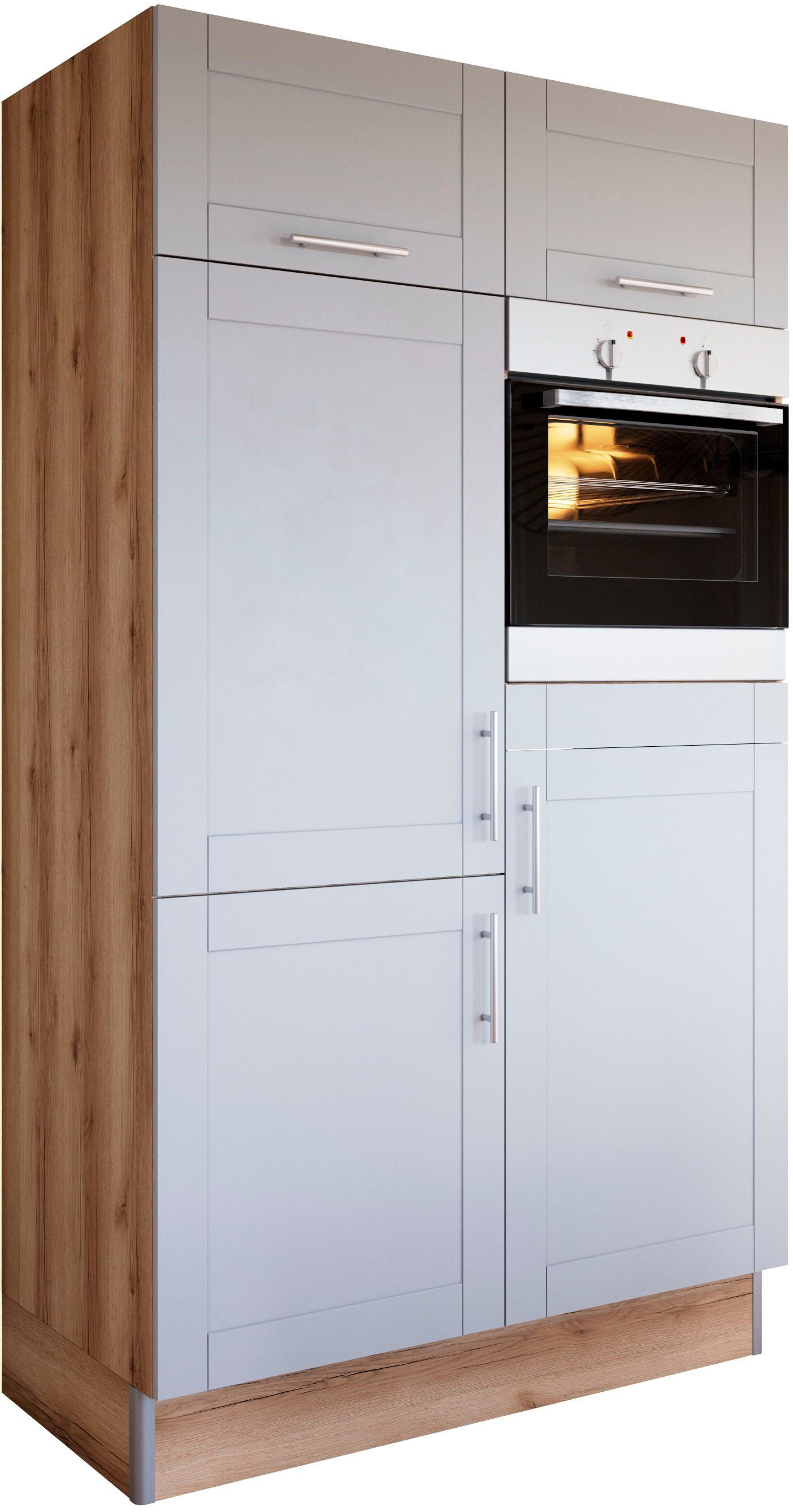 KOCHSTATION Küche »KS-Ahus, Back-/Kühlmodul«, Breite 120 cm, wahlw. mit E-Geräten, Soft Close Funktion, MDF Fronten