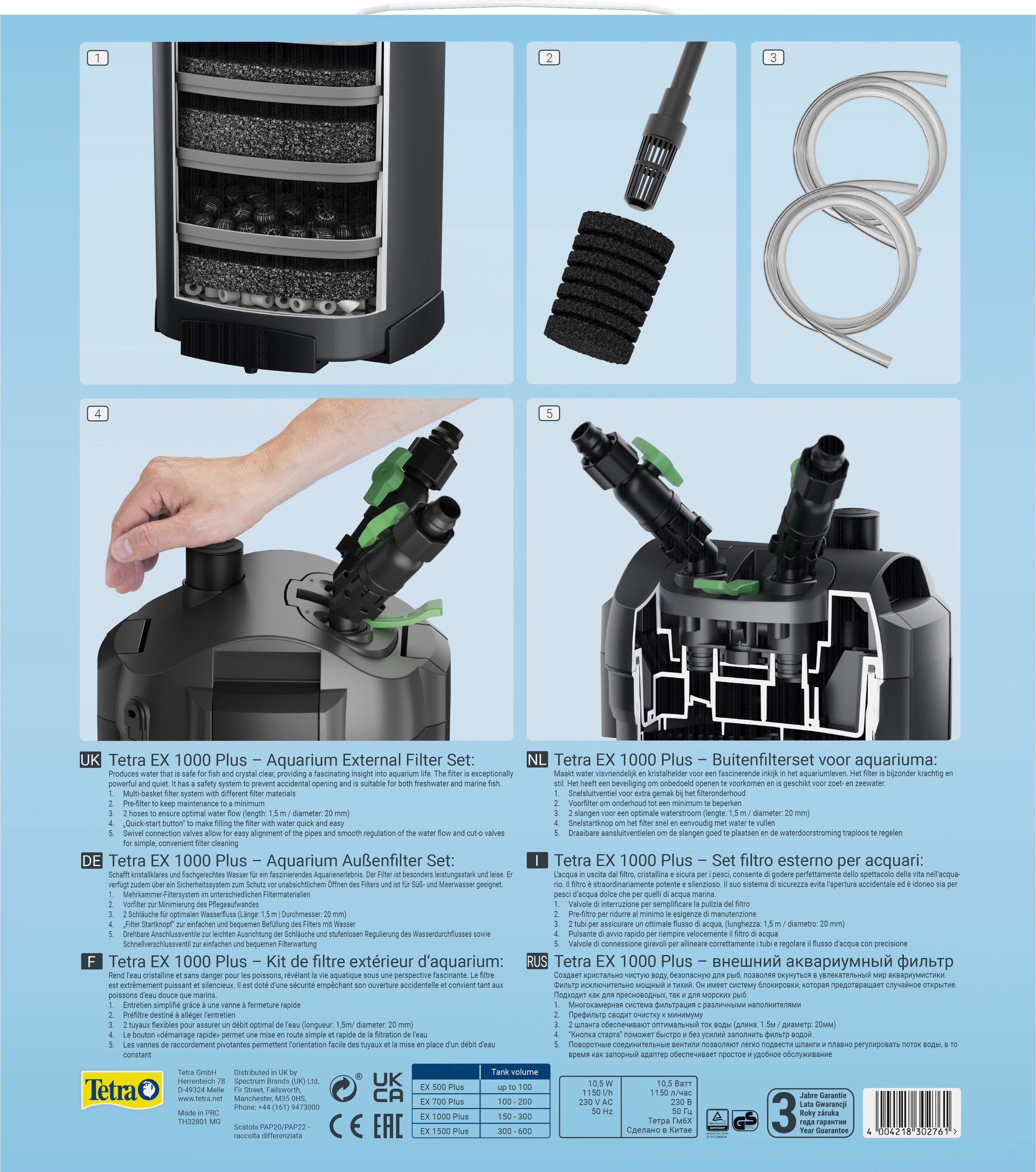 Tetra Aquariumfilter »EX 1000 Plus«, für Aquarien von 150-300 l