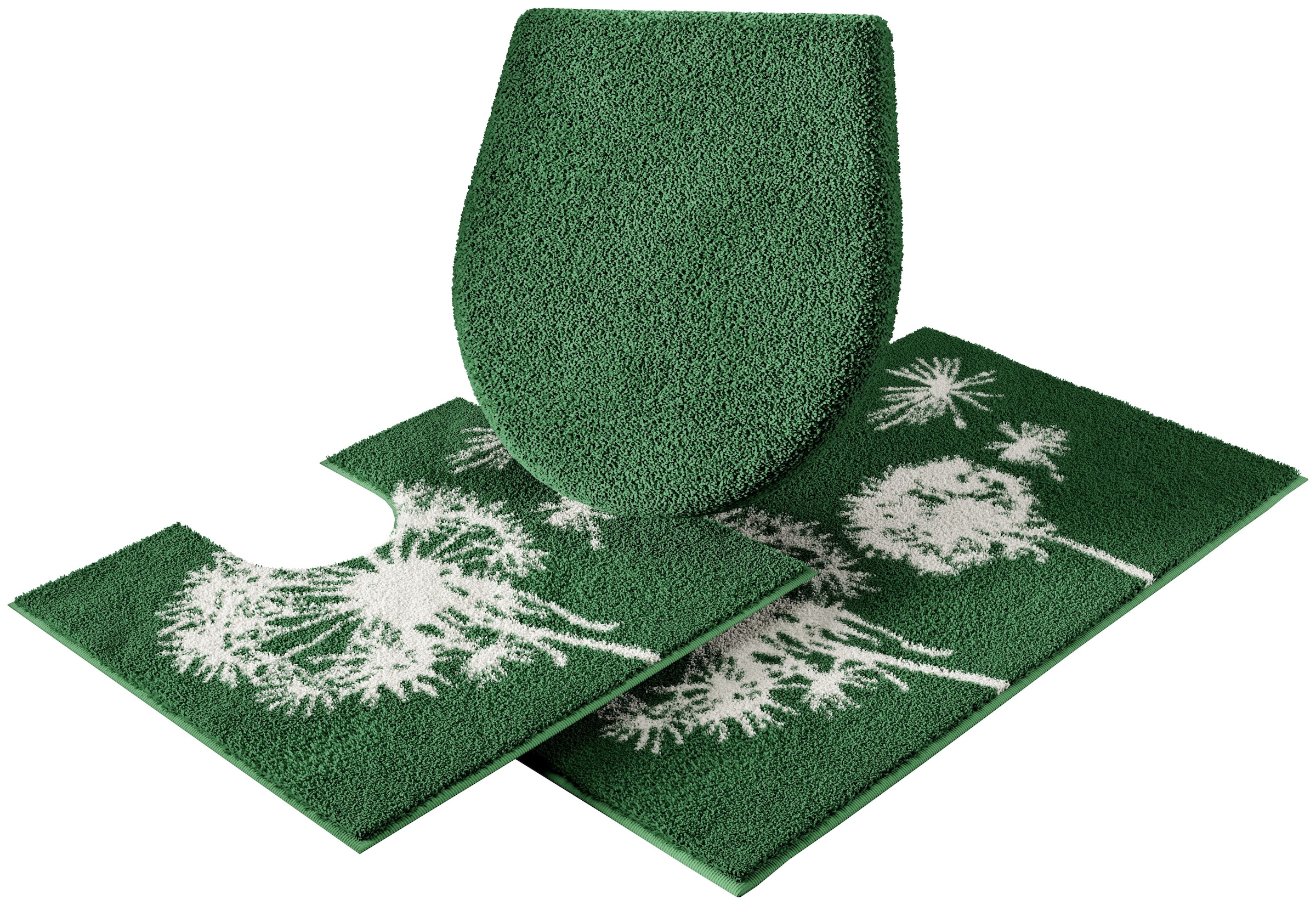 Grund Badematte »Pusteblume, Badvorleger, Badezimmer Teppich, sehr weich«, rutschhemmend beschichtet, schnell trocknend-fußbodenheizungsgeeignet, weiche Haptik, auch als 2-teiliges Set erhältlich, Made in Europe