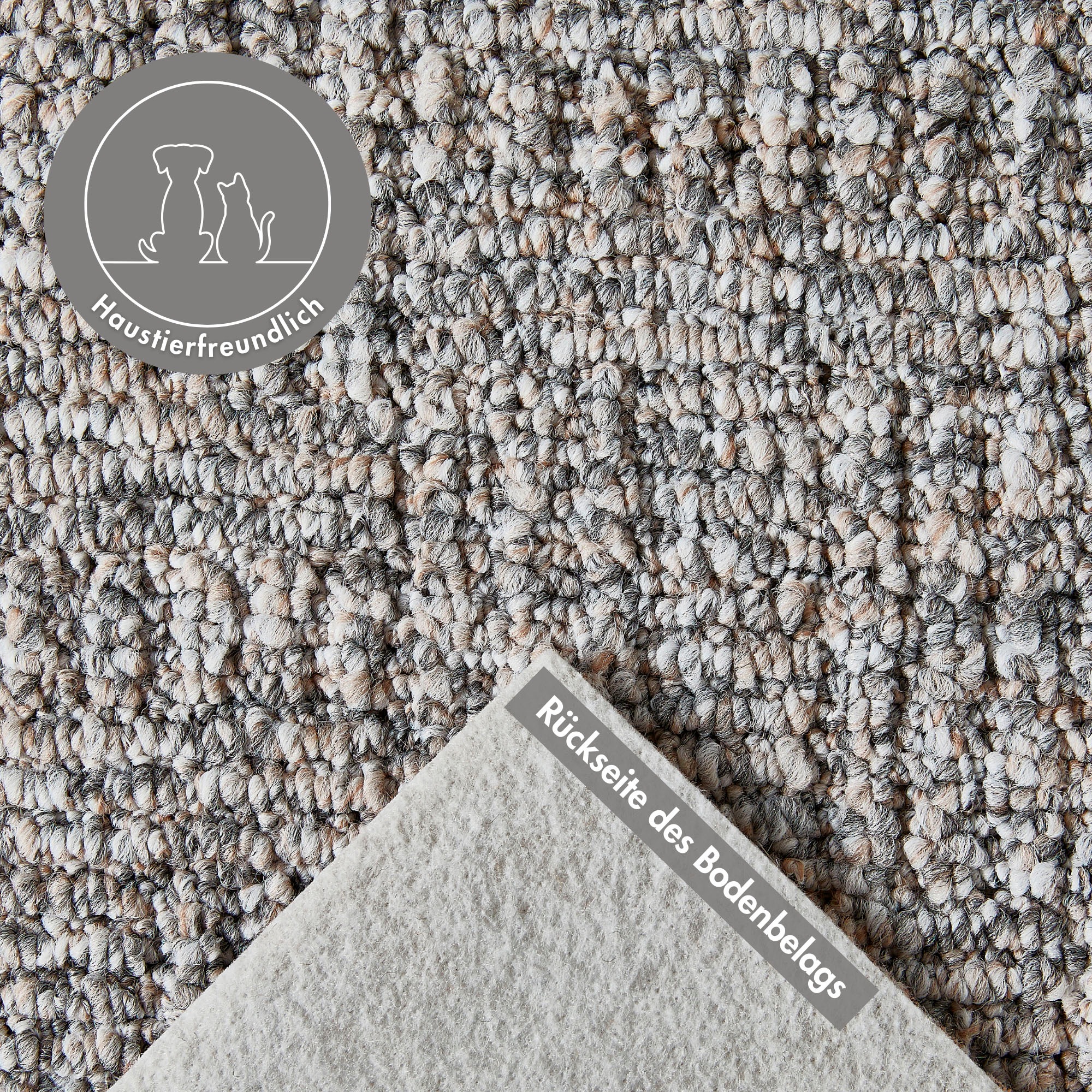 Andiamo Teppichboden »Patras, Strukturschlinge, Made in Netherlands«, rechteckig, 0,85 mm Höhe, meliert, Breite 400 cm oder 500 cm, strapazierfähig & robust