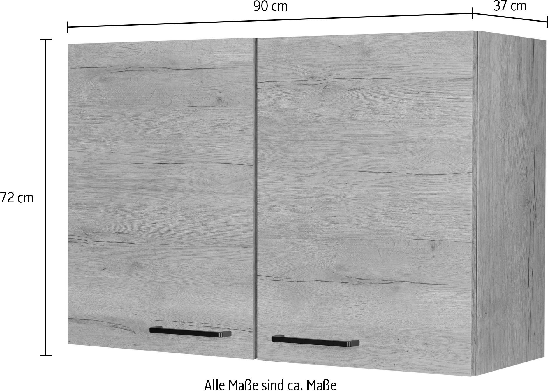 nobilia® Hängeschrank »"Structura", vormontiert, mit zwei Einlegeböden,«, Breite 90 cm