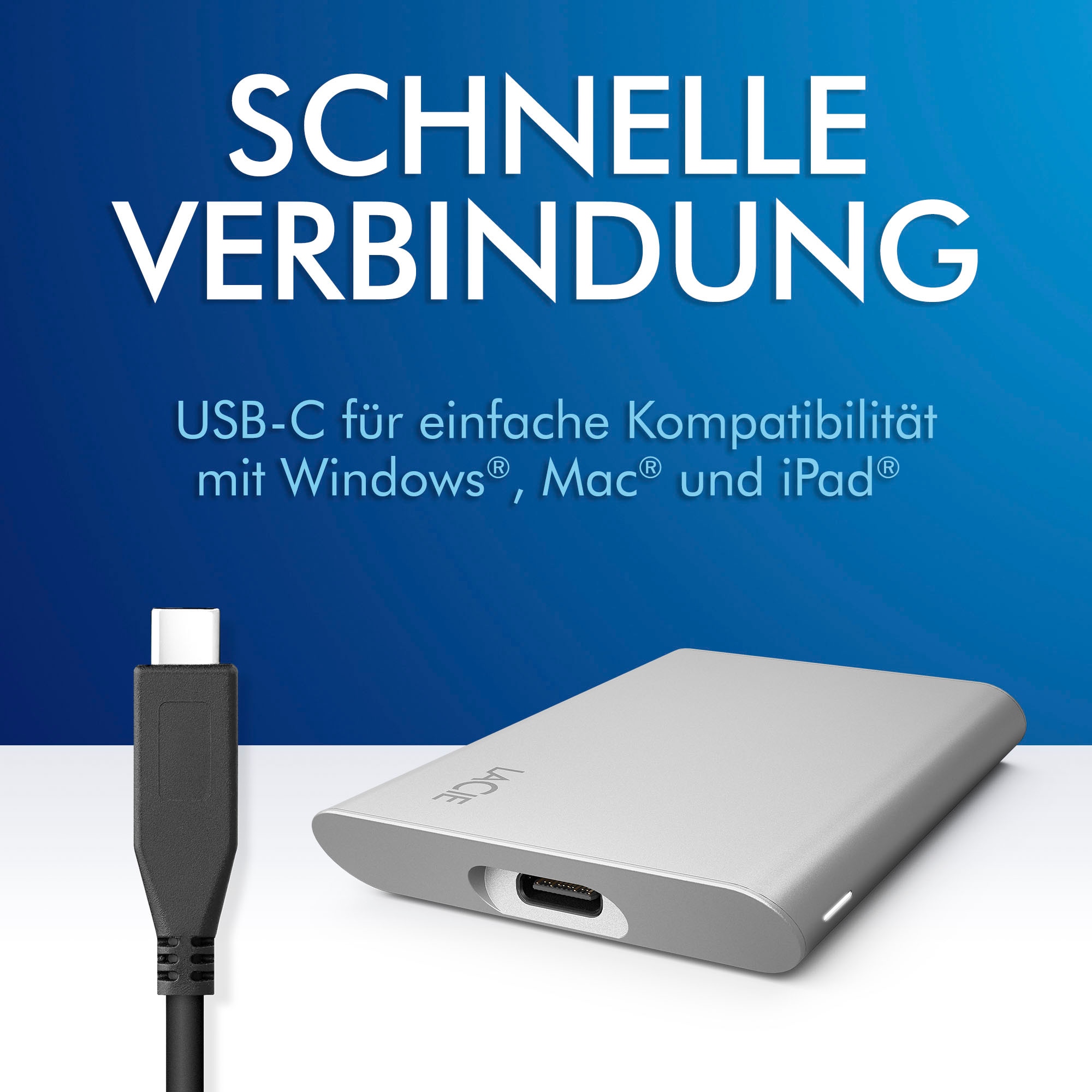LaCie externe HDD-Festplatte »Portable SSD 2TB«, 2,5 Zoll, Anschluss USB
