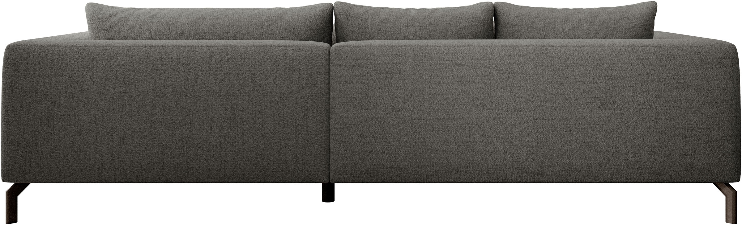 INOSIGN Ecksofa »Cross, mit softem Sitz, L-Form, wendbare Zierkissen, Breite 284 cm«, Couch mit vielen Kissen, stylische Kreuznaht, elegante Metallfüße