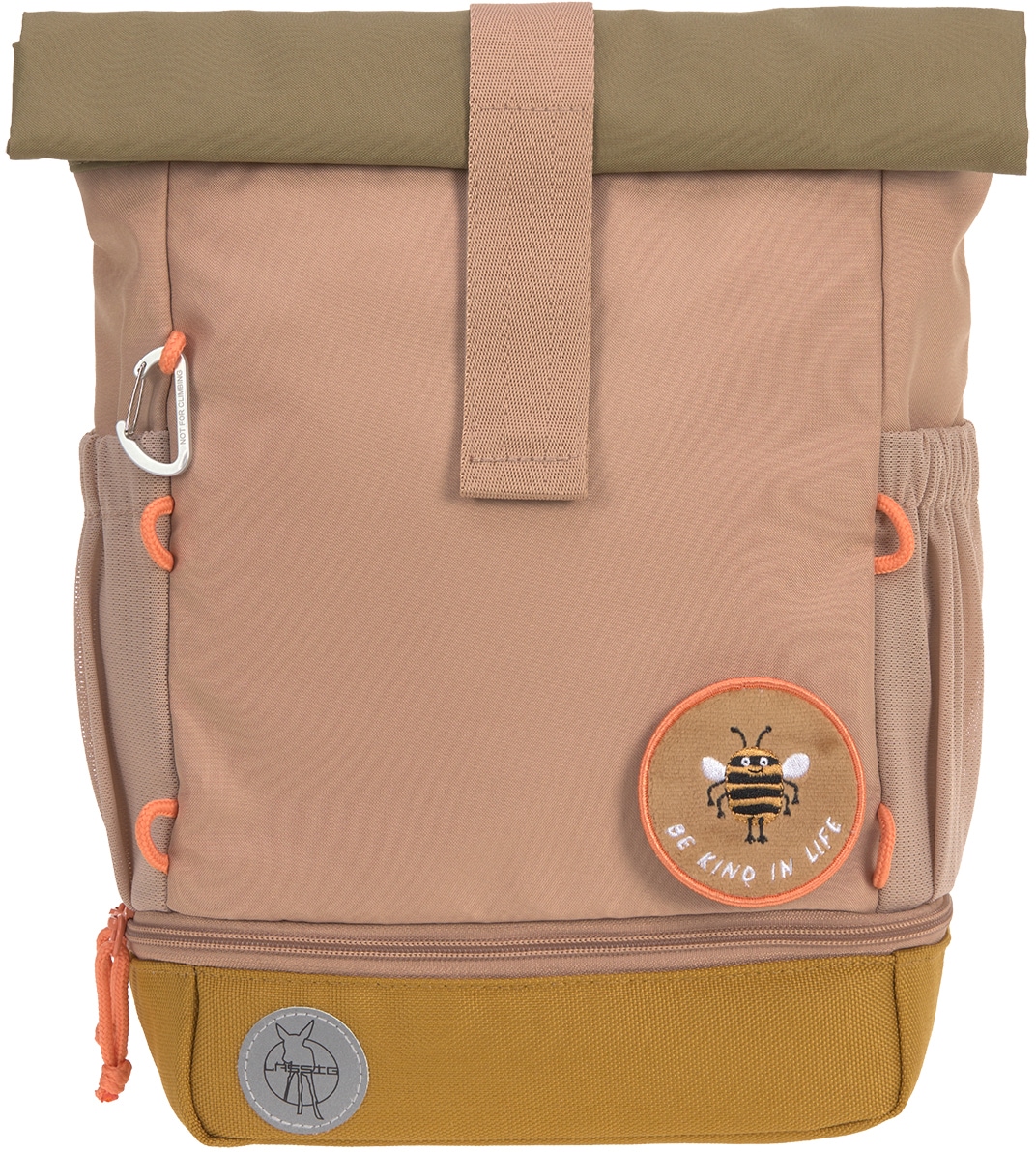 LÄSSIG Kinderrucksack »Nature, Mini Rolltop Backpack, Hazelnut« Reflektoren aus recycelten PET-Flaschen
