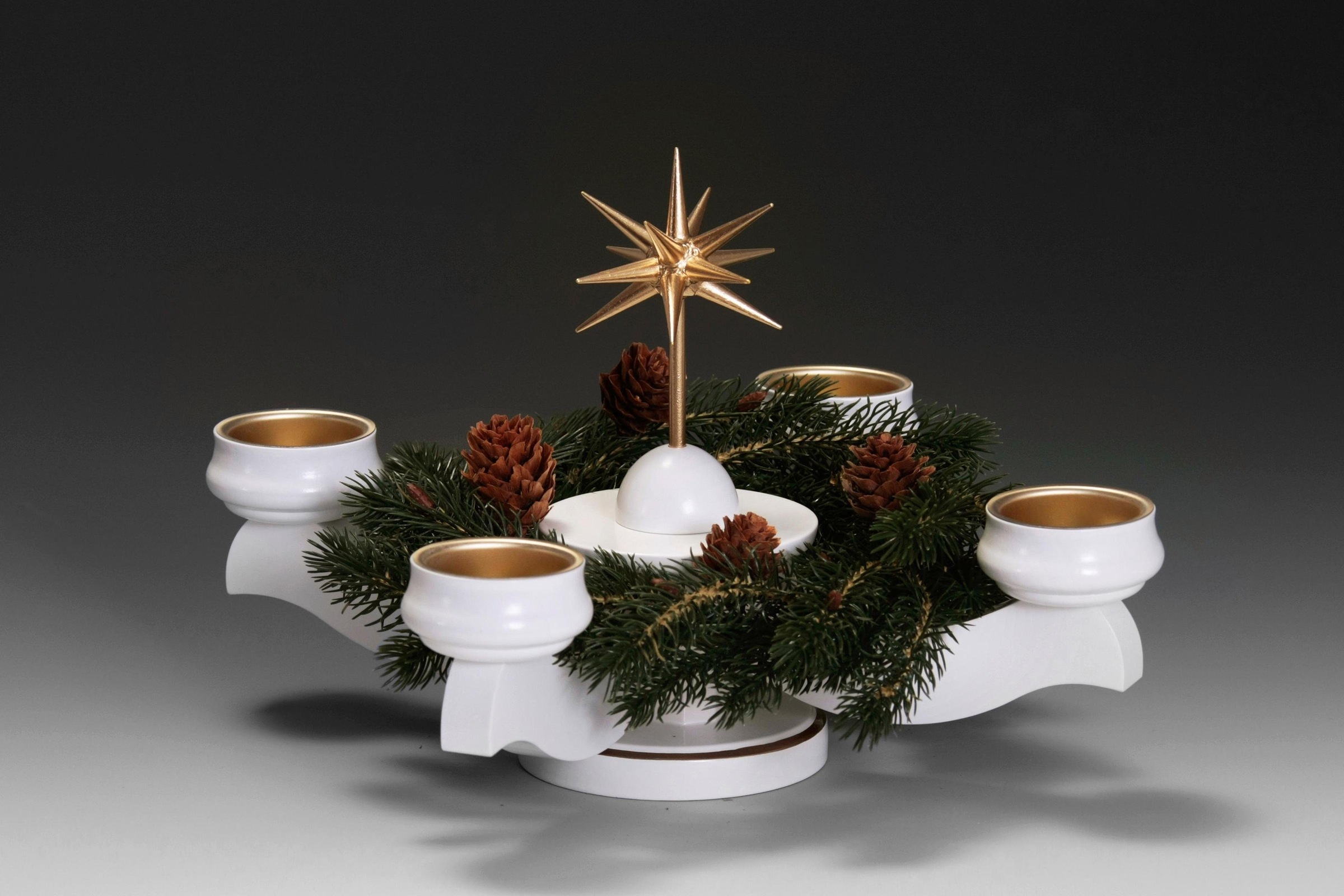 Albin Preissler Adventsleuchter »mit Weihnachtsstern und Tannenkranz, Handw günstig online kaufen