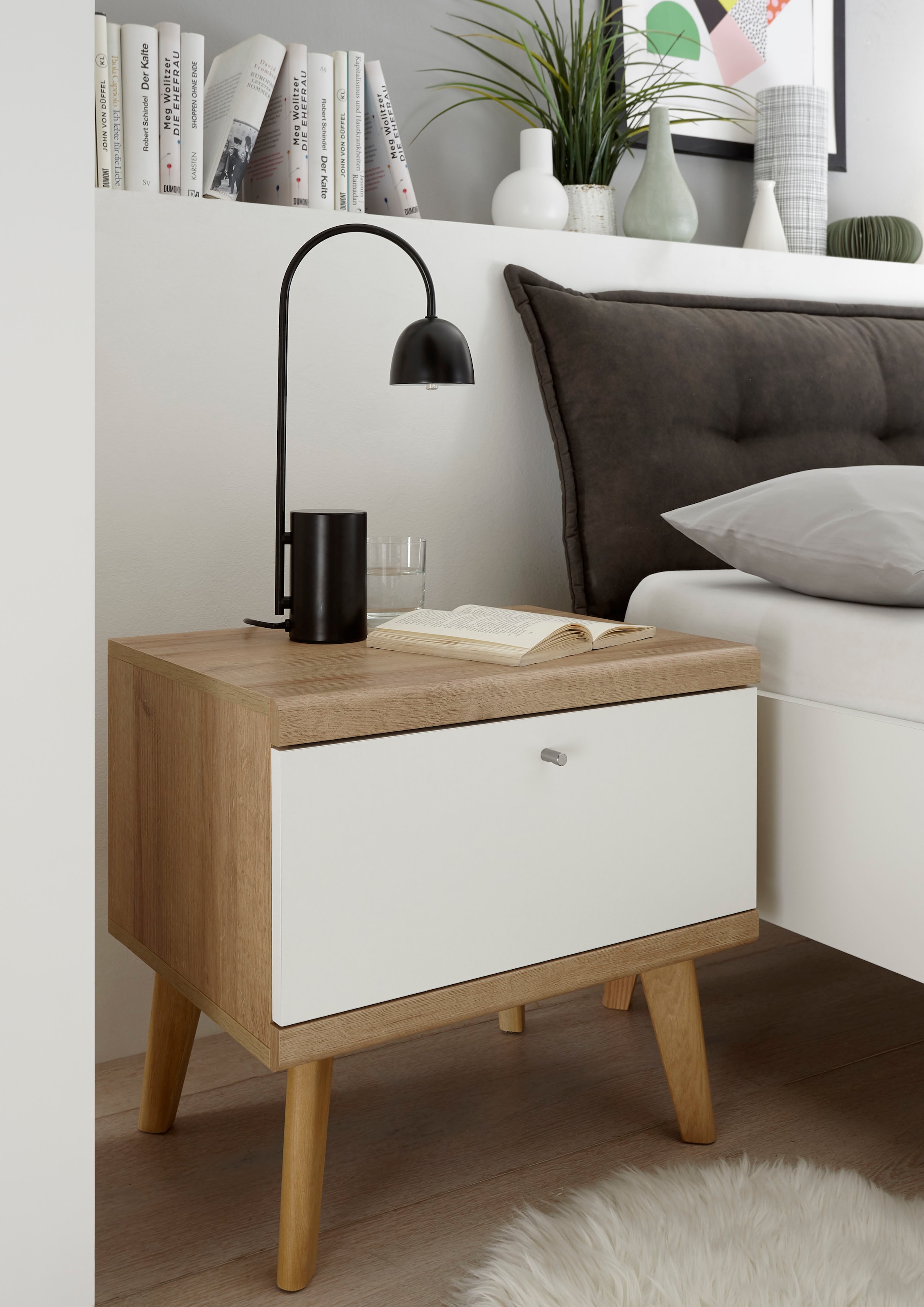 andas Nachtschrank »MERLE«, in skandinavischem Design, aus FSC-zertifiziertem Holzwerkstoff