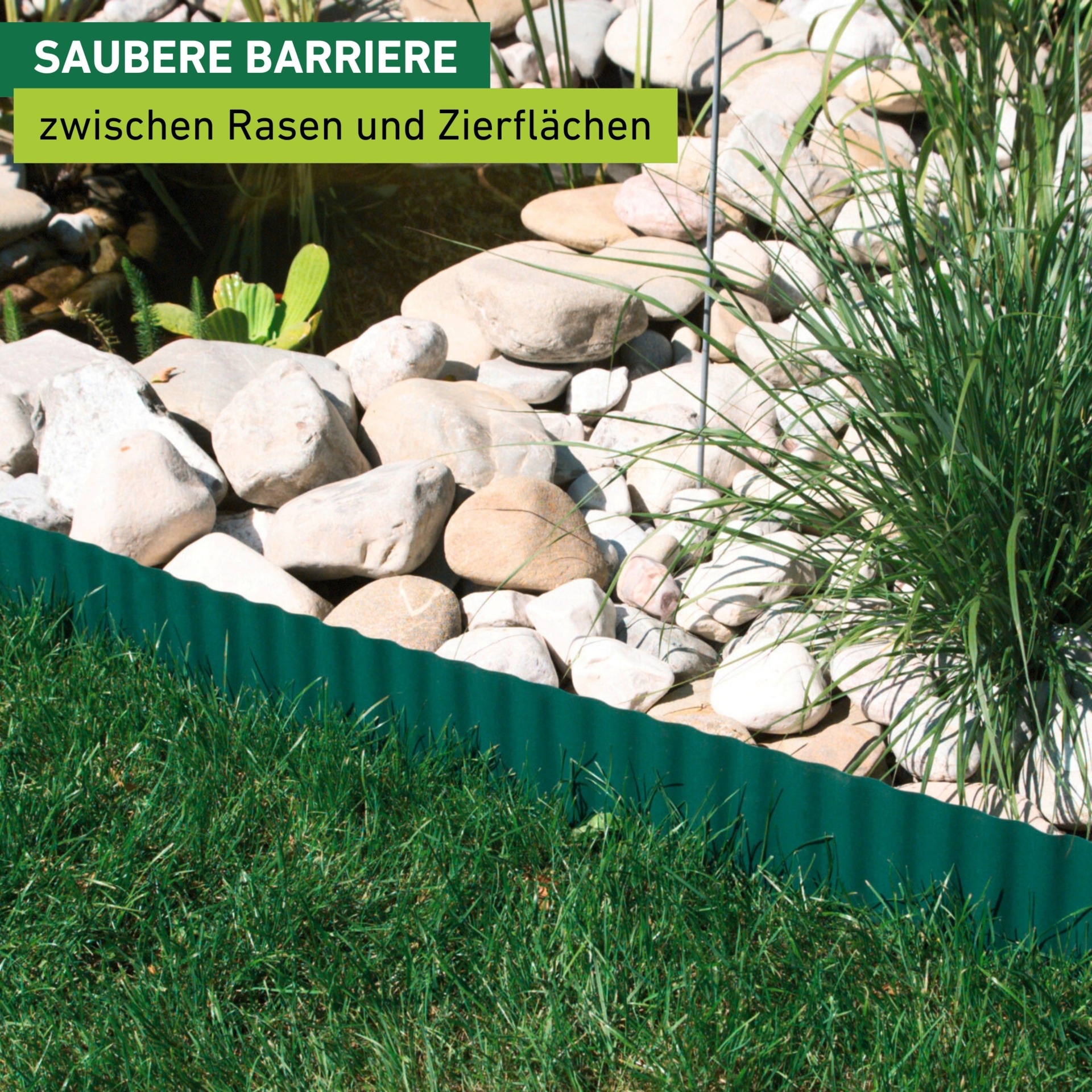 Windhager Rasenkante »zur Einfassung von Rasenflächen, grün« robuste Beeteinfassung, erhältlich in 15 cm x 9 m oder 20 cm x 9 m