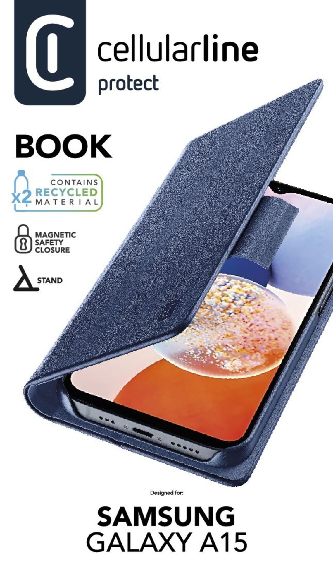 Cellularline Flip Case »Book Case für Samsung Galaxy A15 5G«, Bookcover, Schutzhülle, Smartphonehülle, stoßfest