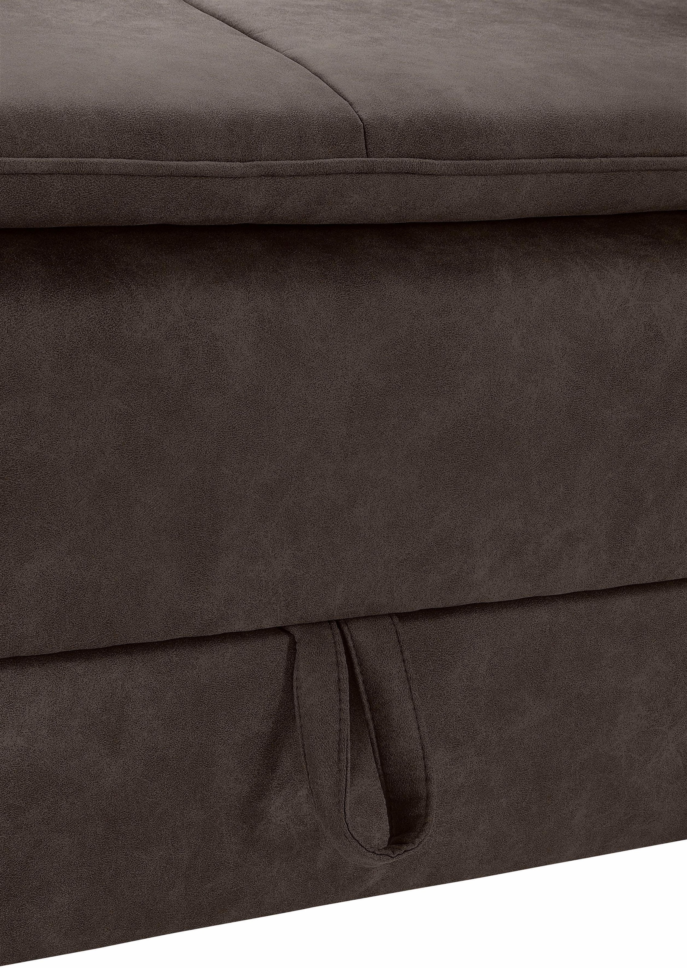 INOSIGN Ecksofa »Boxspringbett Night & Day L-Form mit Dauer-Schlaffunktion mit Armlehne«, mit Boxspring-Bettfunktion 180x200 cm und Bettkasten, Dauerschläfer!