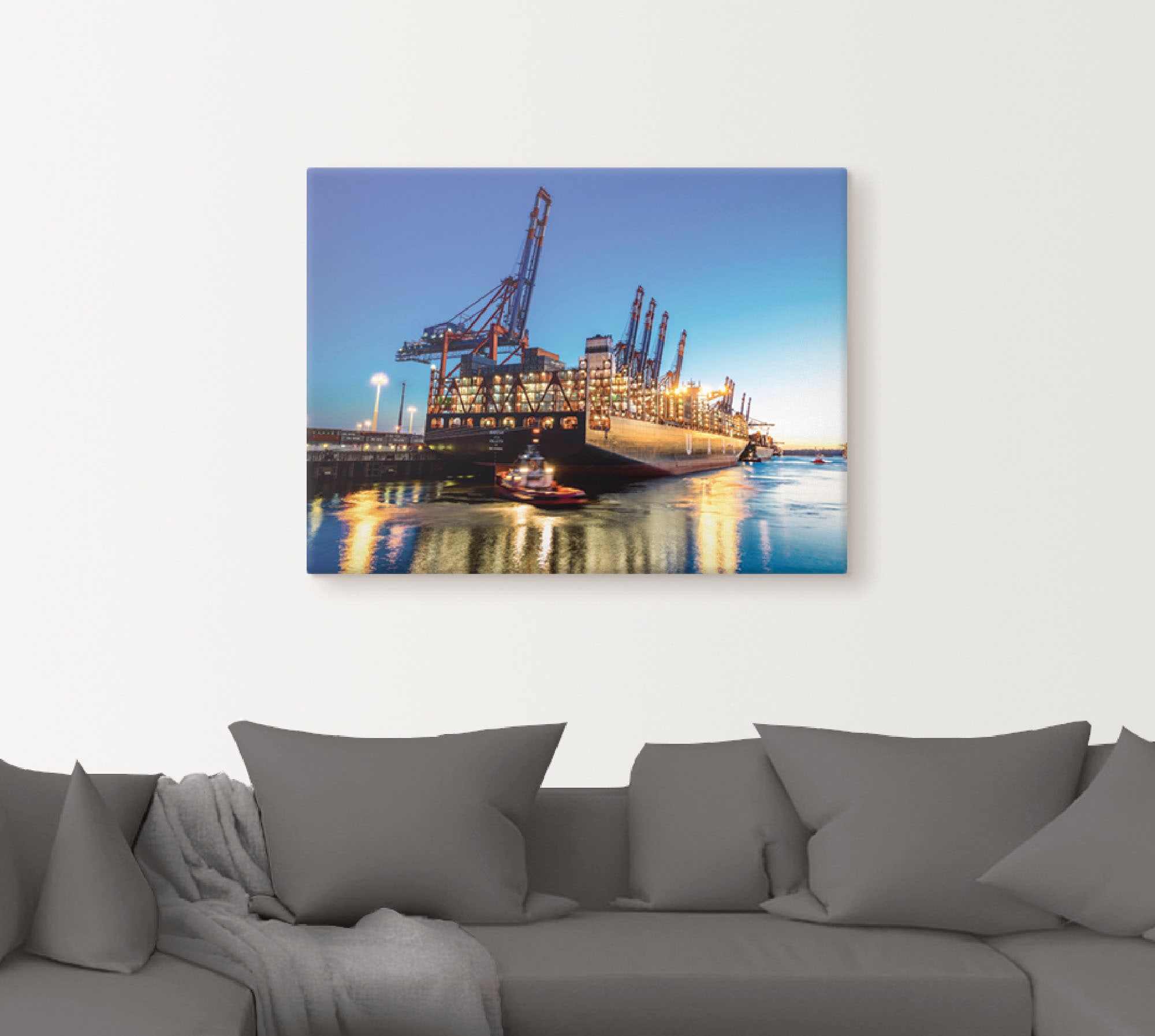 Artland Wandbild "Hamburg Hafen", Deutschland, (1 St.), als Leinwandbild, P günstig online kaufen