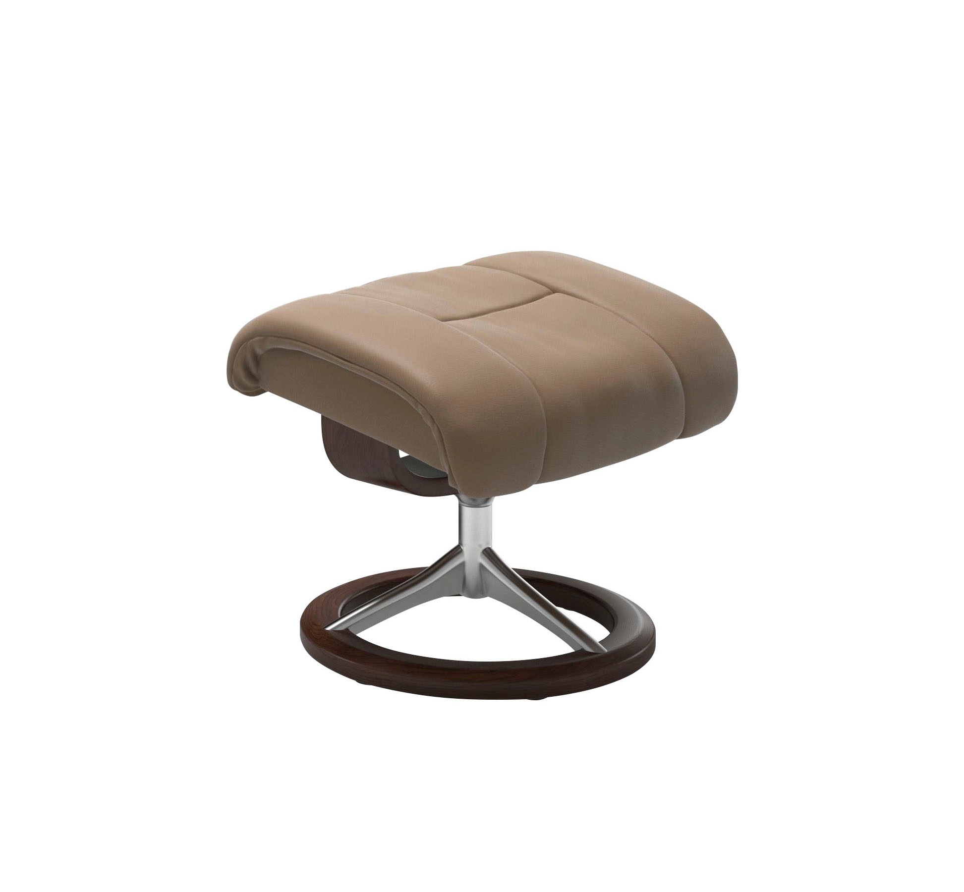 Stressless® Relaxsessel »Reno«, (Set, Relaxsessel mit Hocker), mit Hocker, mit Signature Base, Größe S, M & L, Gestell Braun