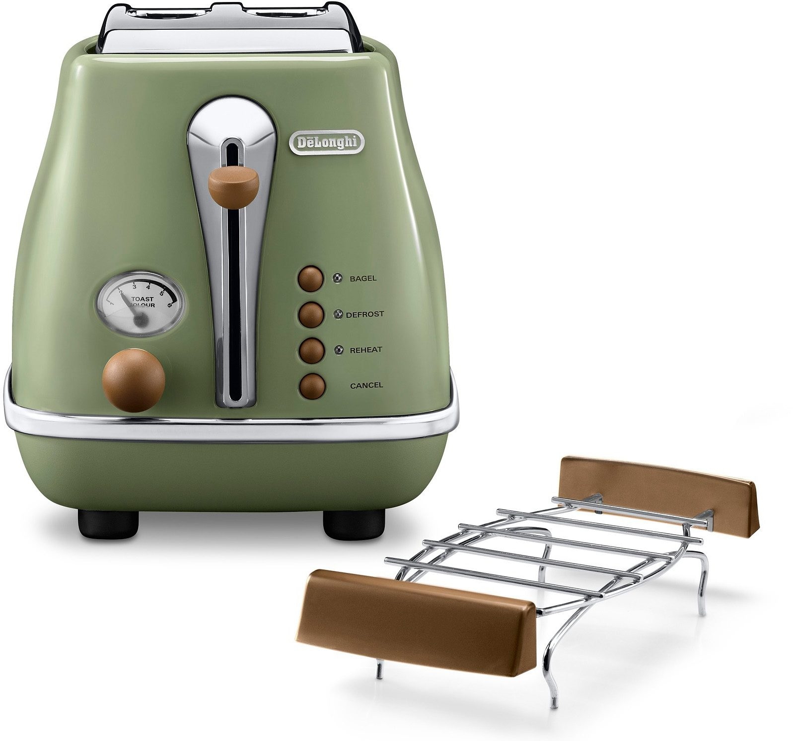 De'Longhi Toaster »Incona Vintage »CTOV 2103.BG««, 2 kurze Schlitze, 900 W, im Retro Look, grün