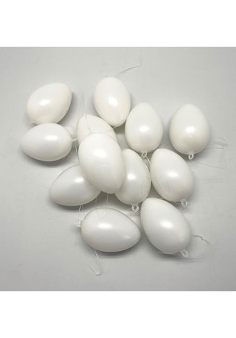 Osterei »Deko-Eier, uni weiß, zum Hängen, aus Kunststoff«