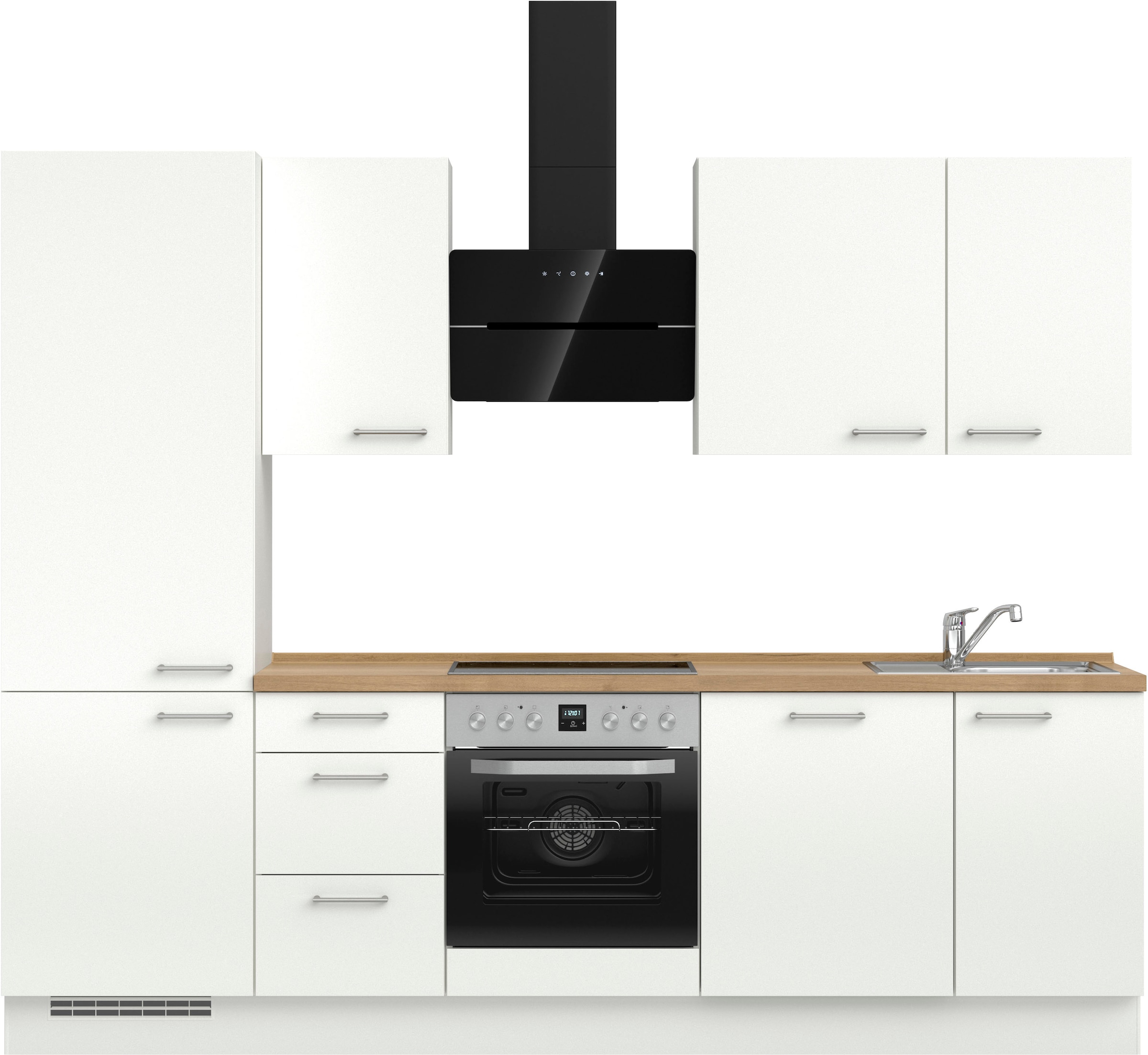 nobilia® Küchenzeile »"Laser II", Ausrichtung wählbar, Breite 270 cm« vormontiert, wahlw. mit unterschiedlichen E-Geräten-Sets