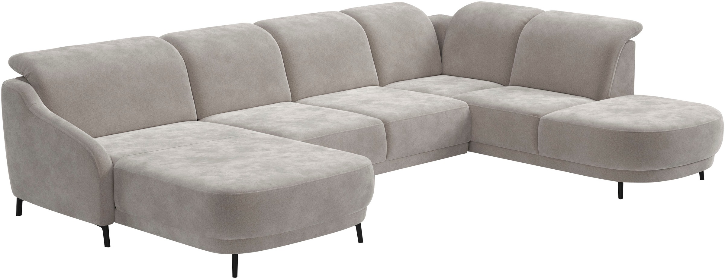 sit&more Wohnlandschaft »Blues U-Form«, inkl. Kopfteilverstellung, wahlweise mit Klapptisch und USB