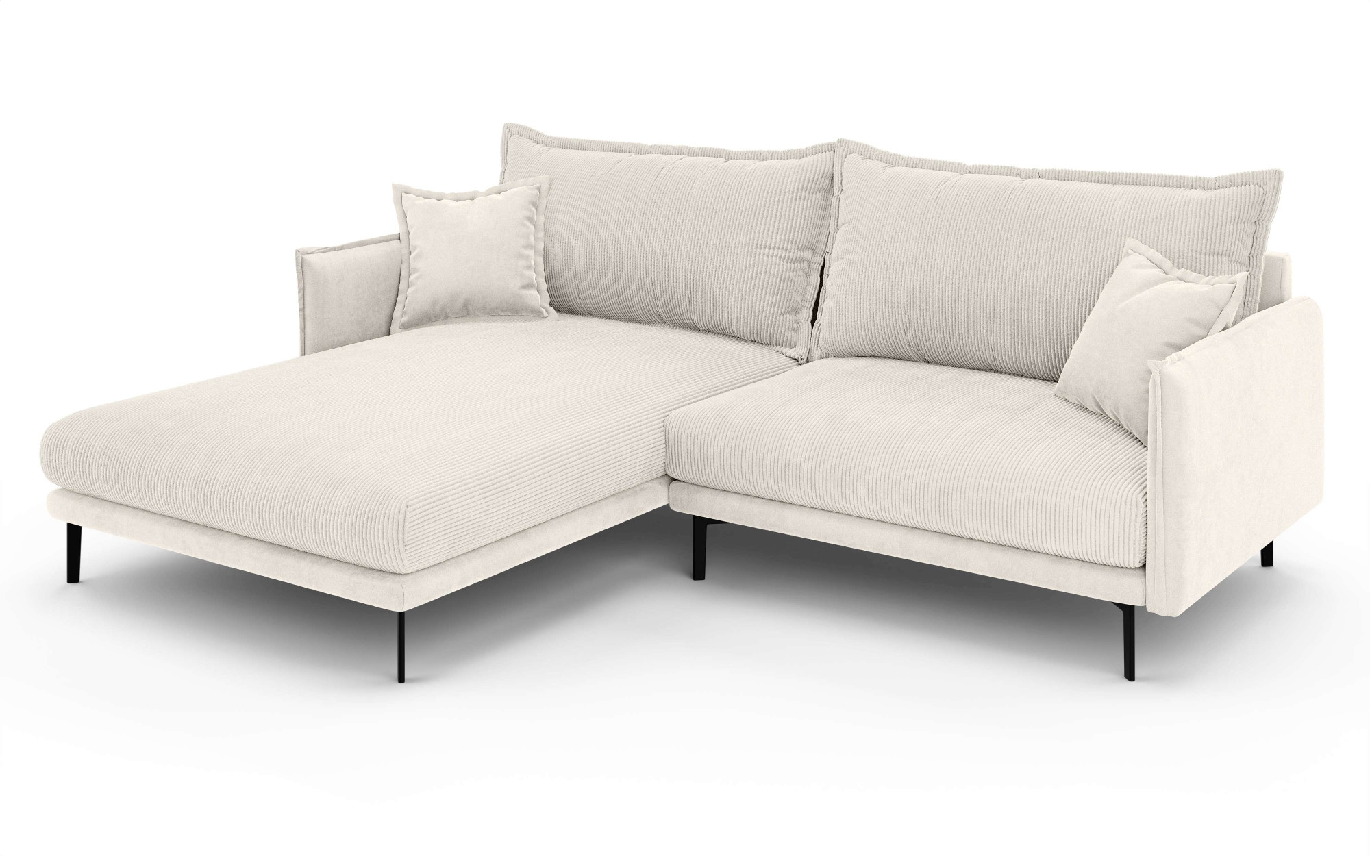 INOSIGN Ecksofa »ALEXANDRIA mit Recamiere rechts oder links bestellbar, moderne Bezüge«, L-Form mit Wellenunterfederung, Maße: B/H/T 246/86/190 cm