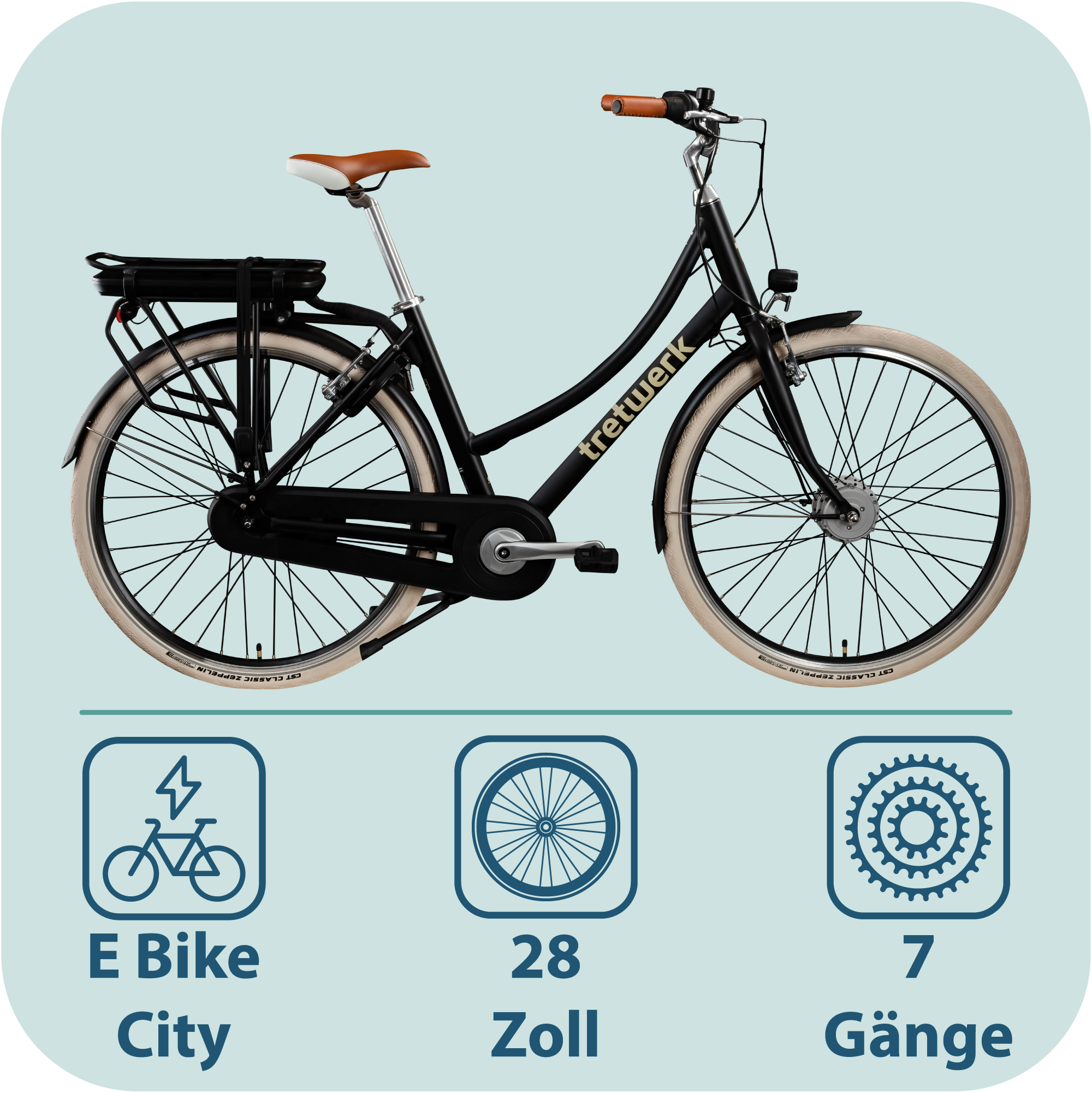 Tretwerk »Aurora« 7 Gang Nabenschaltung Frontmotor 250 W Pedelec, Elektrofahrrad für Damen und Herren