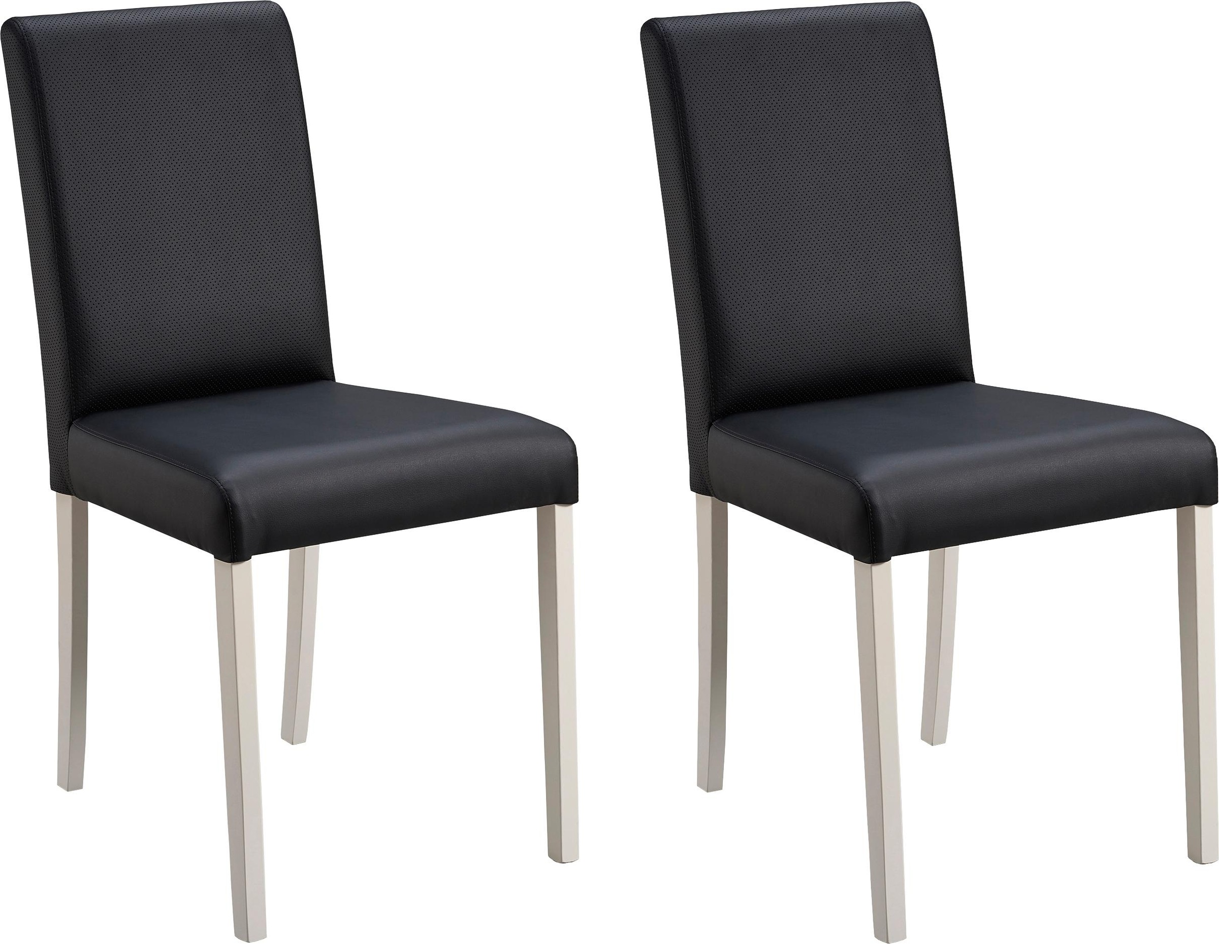 massivline&more 4-Fußstuhl »Sylt«, (Set), 2 St., Kunstleder, Gestell aus Ma günstig online kaufen