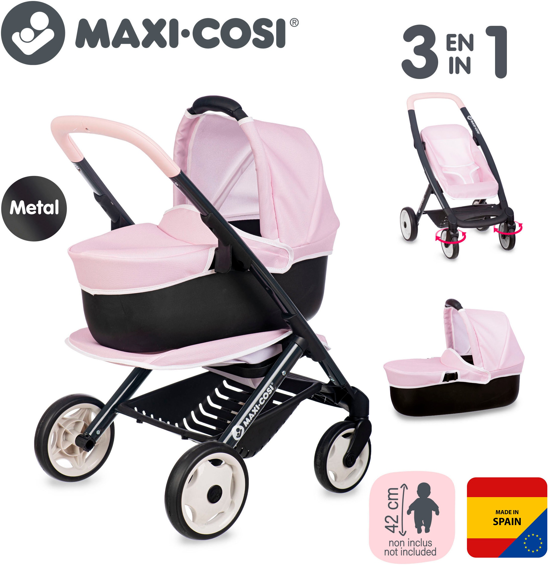 Smoby Kombi-Puppenwagen »Maxi-Cosi Puppenwagen 3-in-1«, Made in Europe