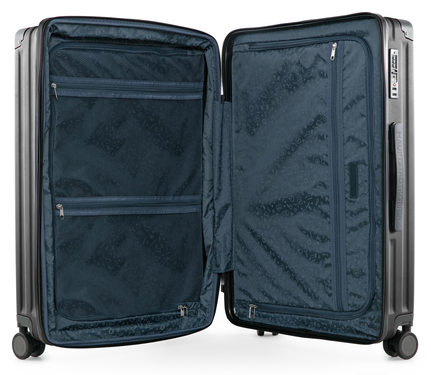 Hauptstadtkoffer Hartschalen-Trolley »Q-Damm, verschiedene Farben und Größen«, 4 Rollen, Hartschalenkoffer Reisekoffer Trolley mit TSA-Schloss