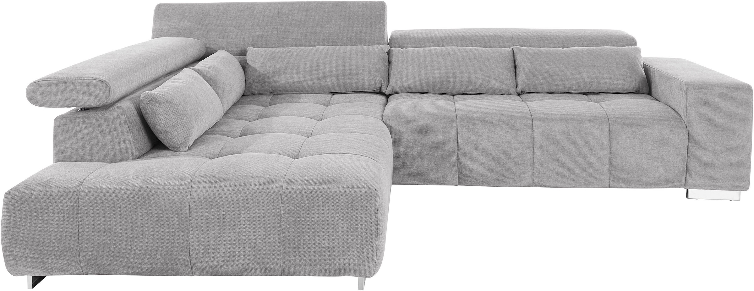 COTTA Ecksofa »Orion L-Form«, mit Ottomane, inklusive verstellbarer Kopfstützen und 5 Nierenkissen