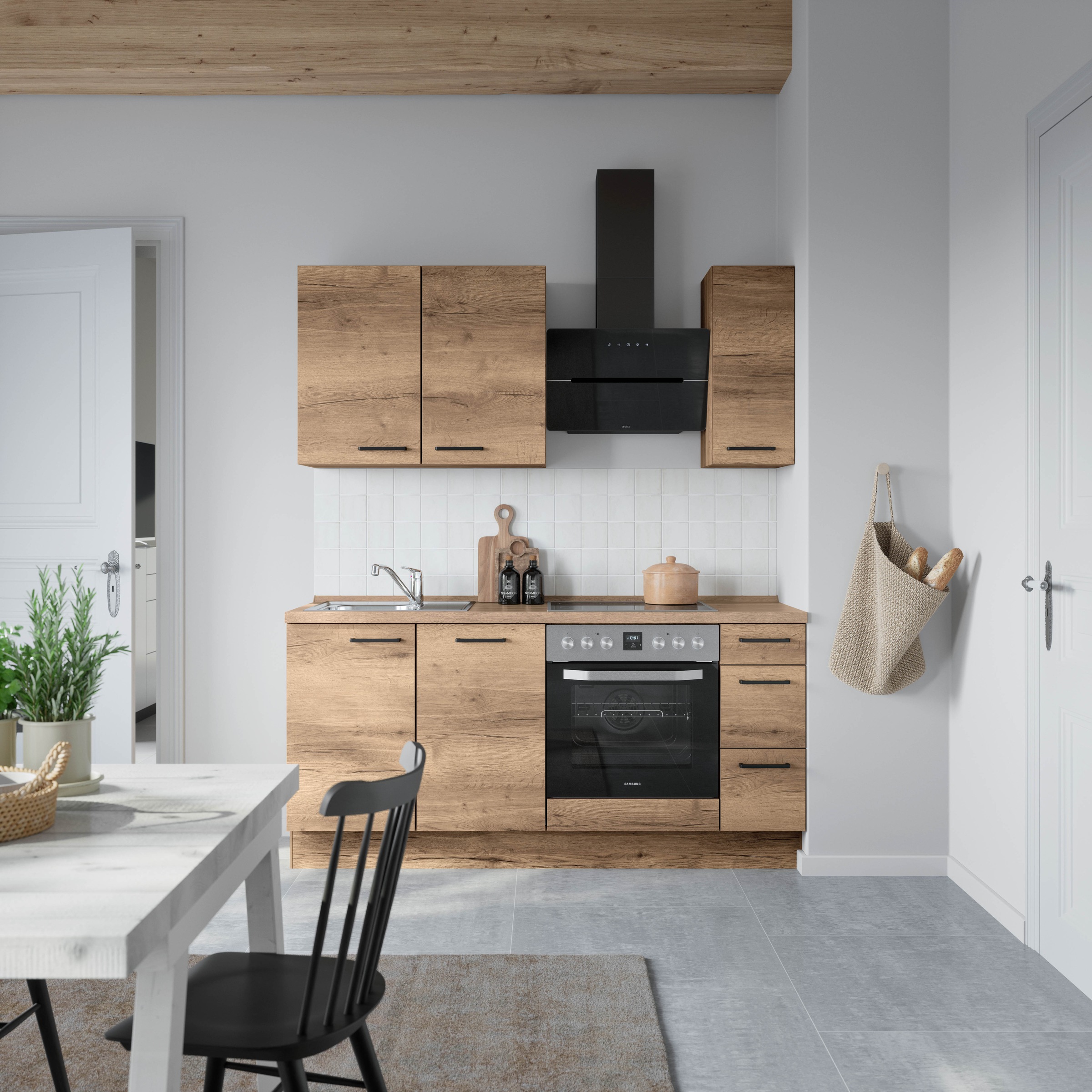 nobilia® Küchenzeile »"Structura II"«, vormontiert, Ausrichtung wählbar, Breite 180 cm, wahlw. mit E-Geräten