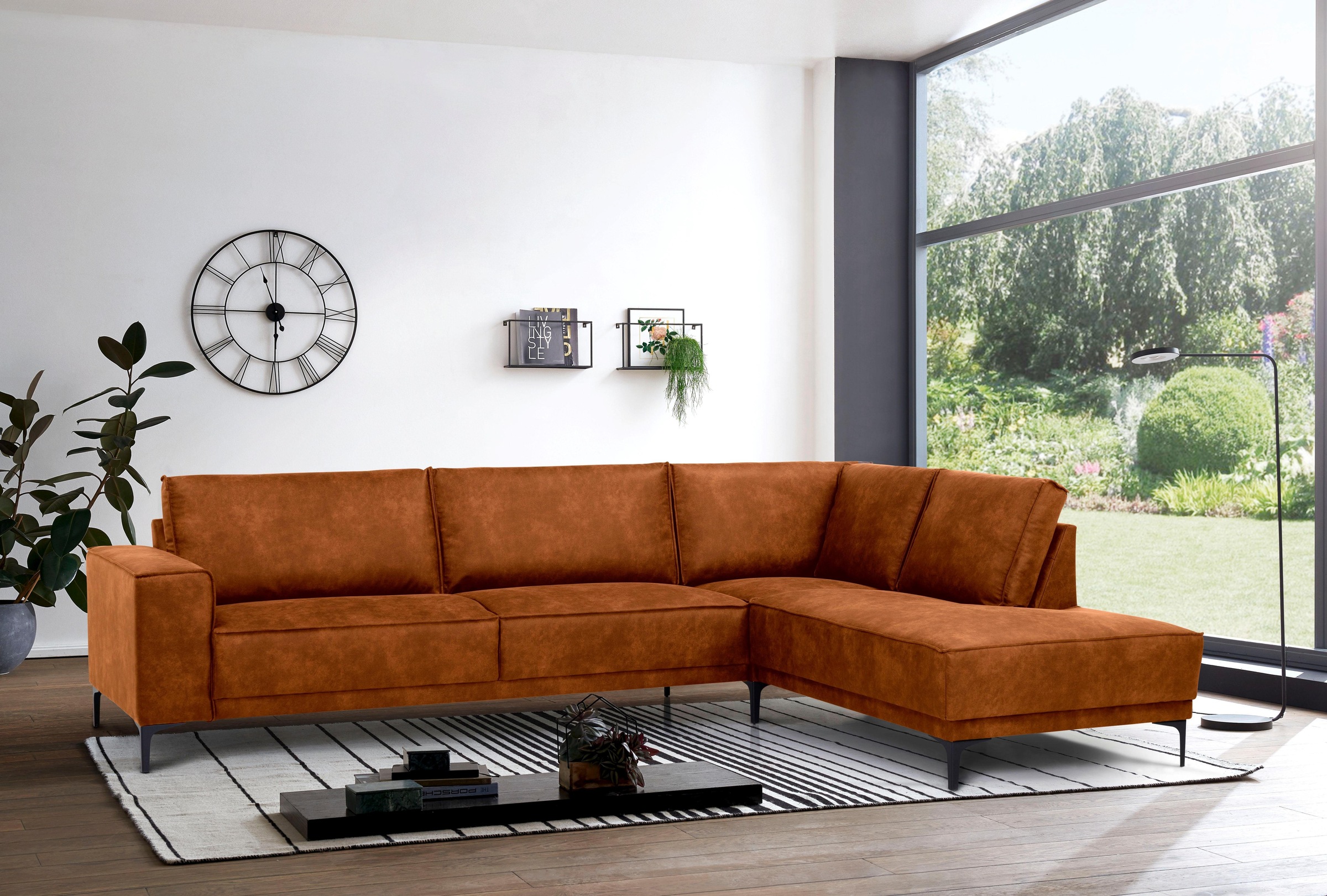 PLACES OF STYLE Ecksofa »Polsterecke Oland, Struktur, Flachgewebe, Luxus-Mi günstig online kaufen