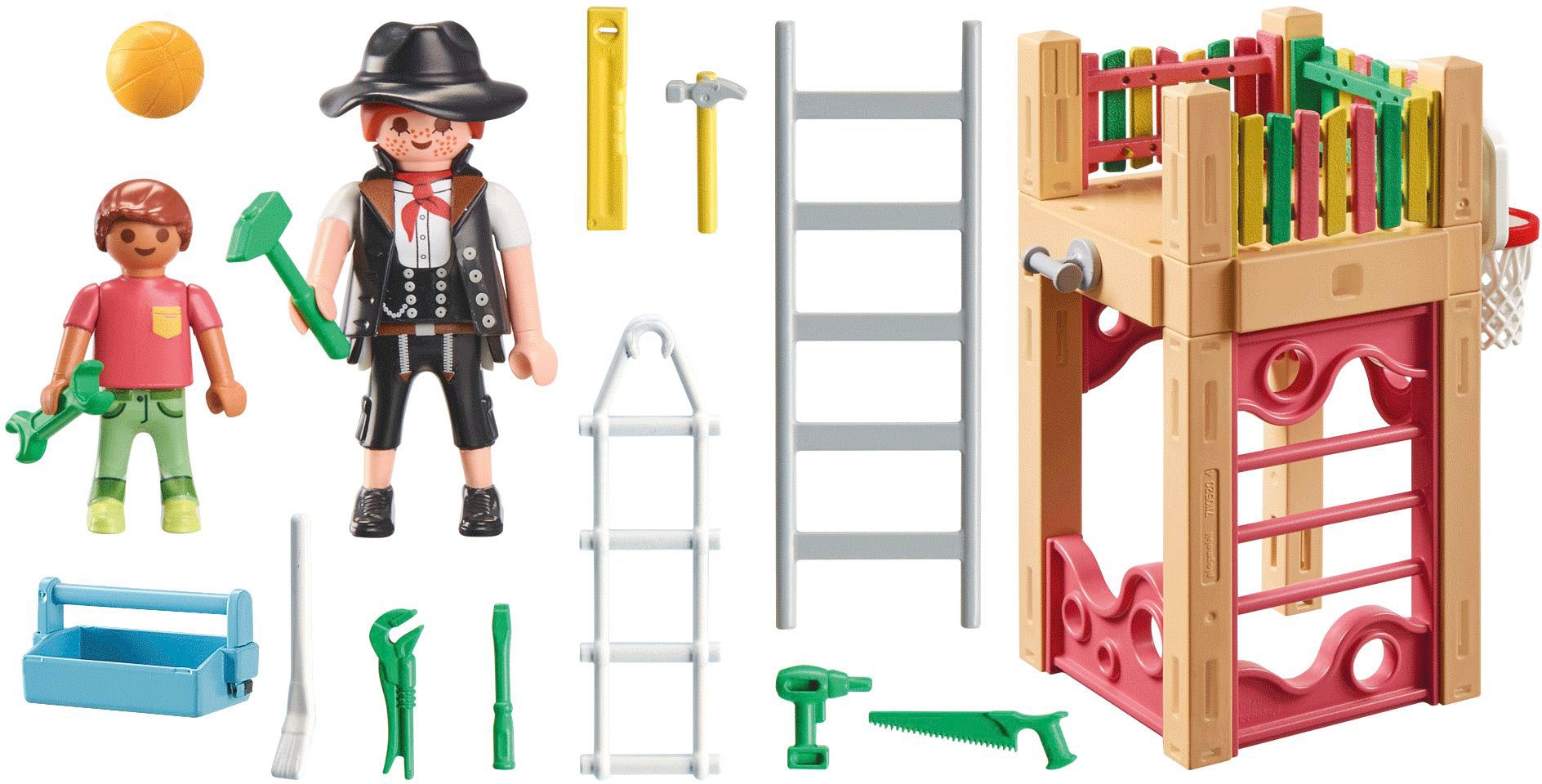 Playmobil® Konstruktions-Spielset »Zimmerin on tour (71475), City Life«, (58 St.), Spielturm, teilweise aus recyceltem Material; Made in Europe