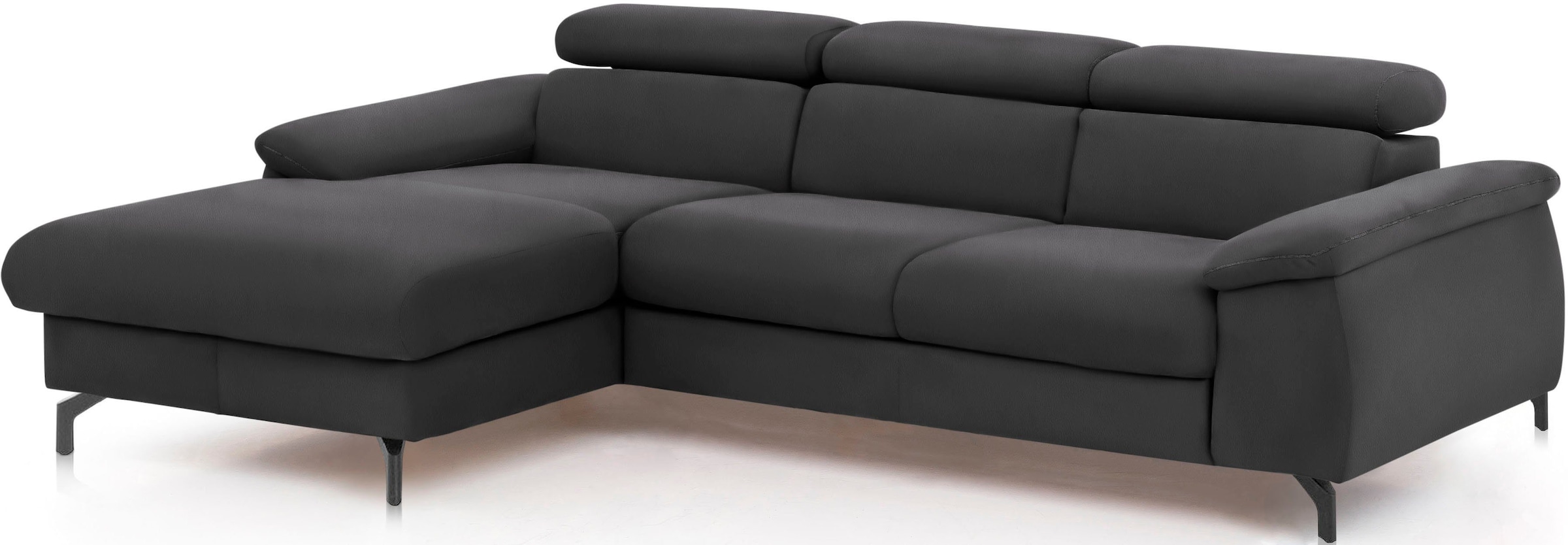 COTTA Polstergarnitur »Komaris L-Form«, (Set), Set bestehend aus: Ecksofa mit Kopfteilverstellung & Hocker
